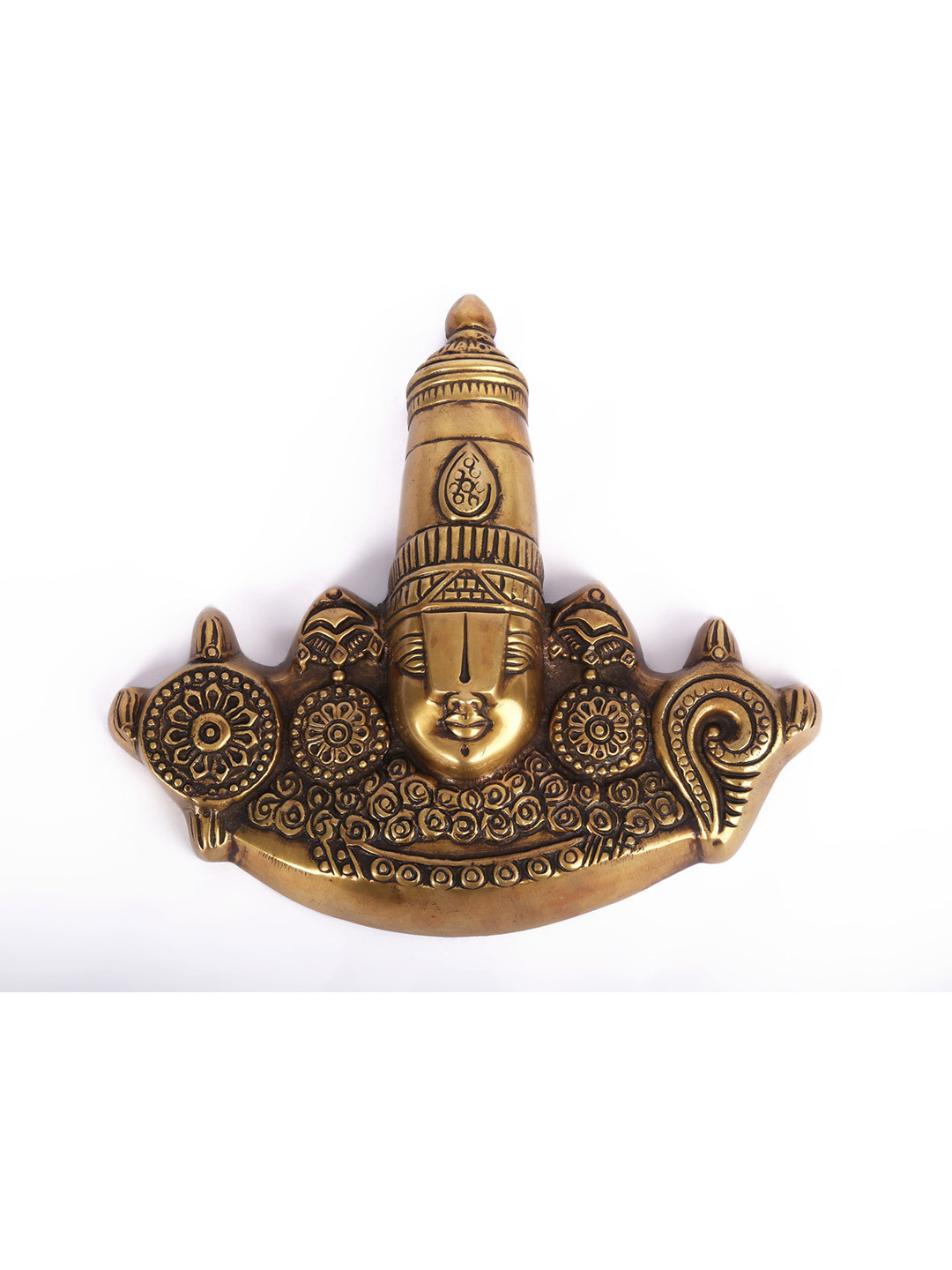 Exotic India Gold Toned Lord Venkateshvara Wall Art
