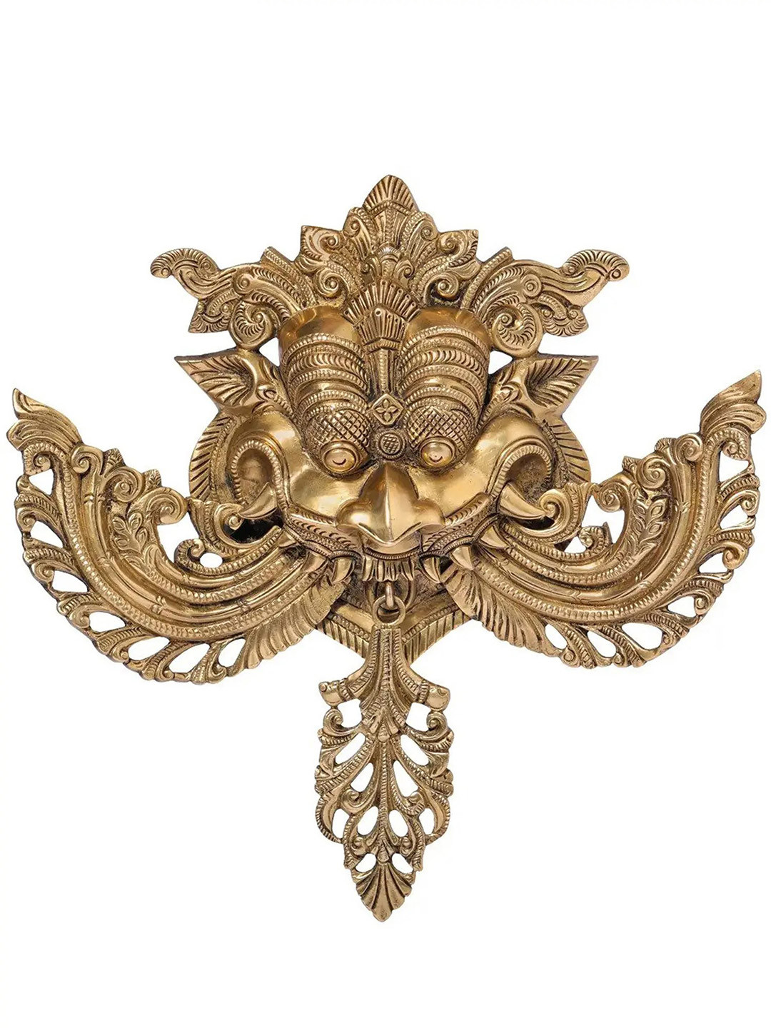 Exotic India Gold Kirtimukha Brass Wall Hanging