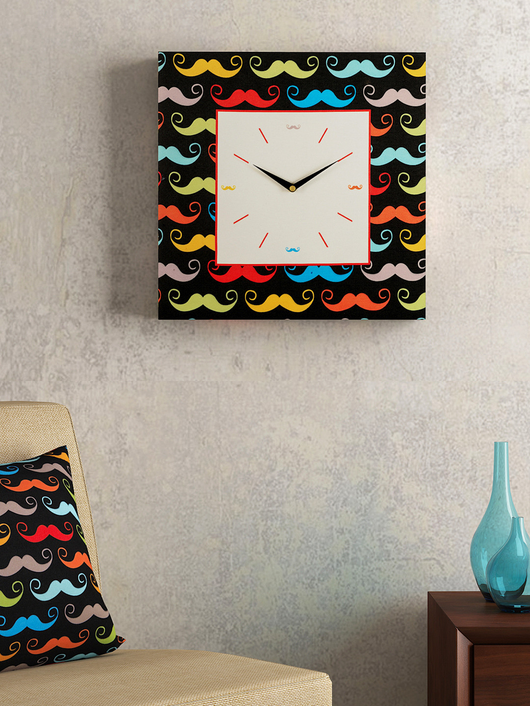 SEJ by Nisha Gupta White Dial 35.5 cm X 35.5 cm Square Analogue Wall Clock