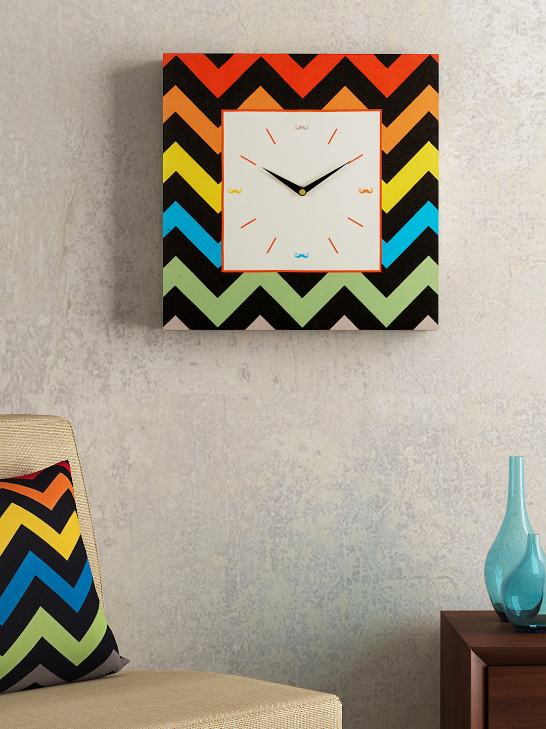 SEJ by Nisha Gupta White Dial 35.5 cm X 35.5 cm Square Analogue Wall Clock