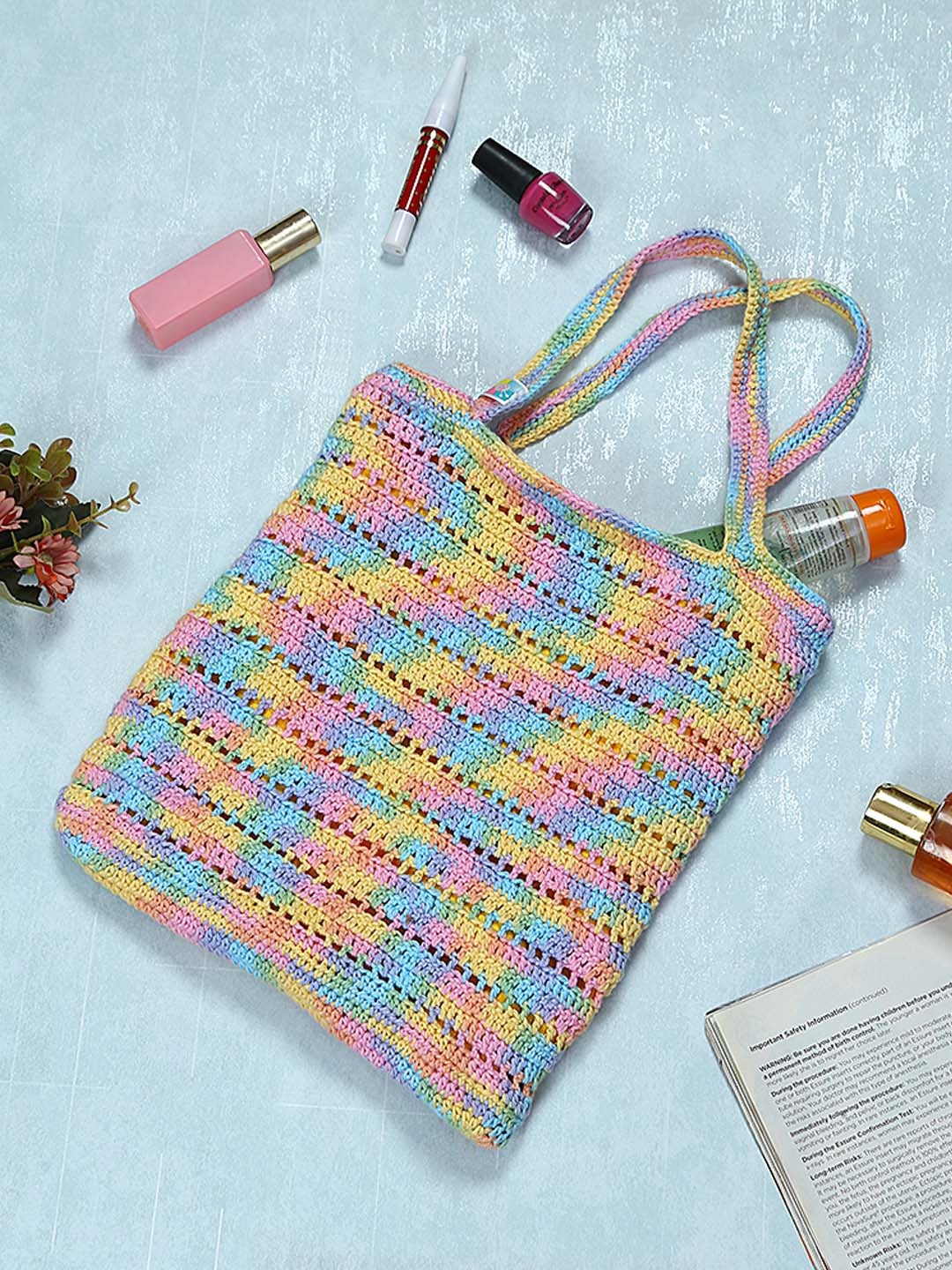 Magic Needles Yellow Crochet Shoulder Bag