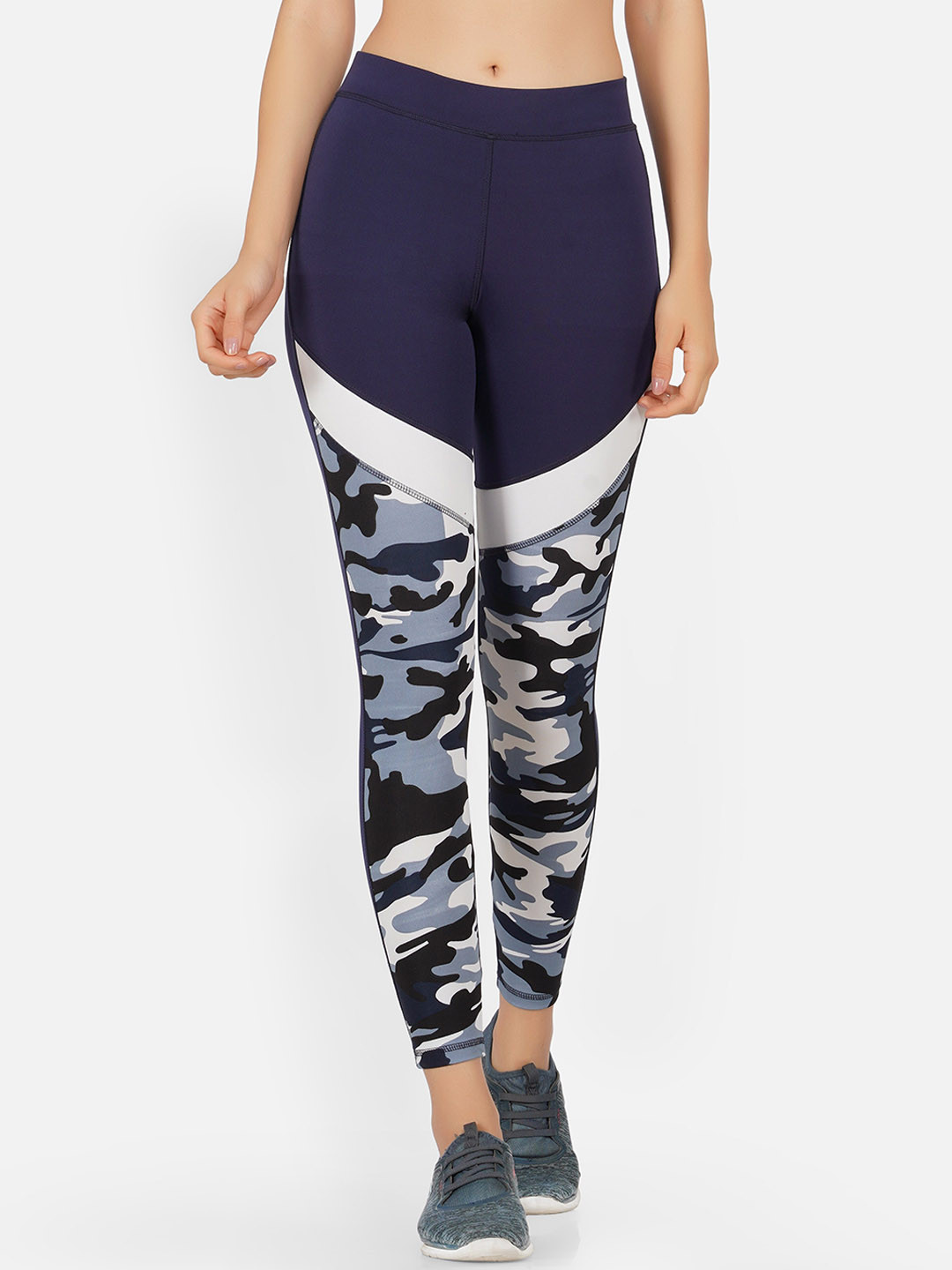 NEU LOOK FASHION Women Navy Blue & White Camouflage Tights