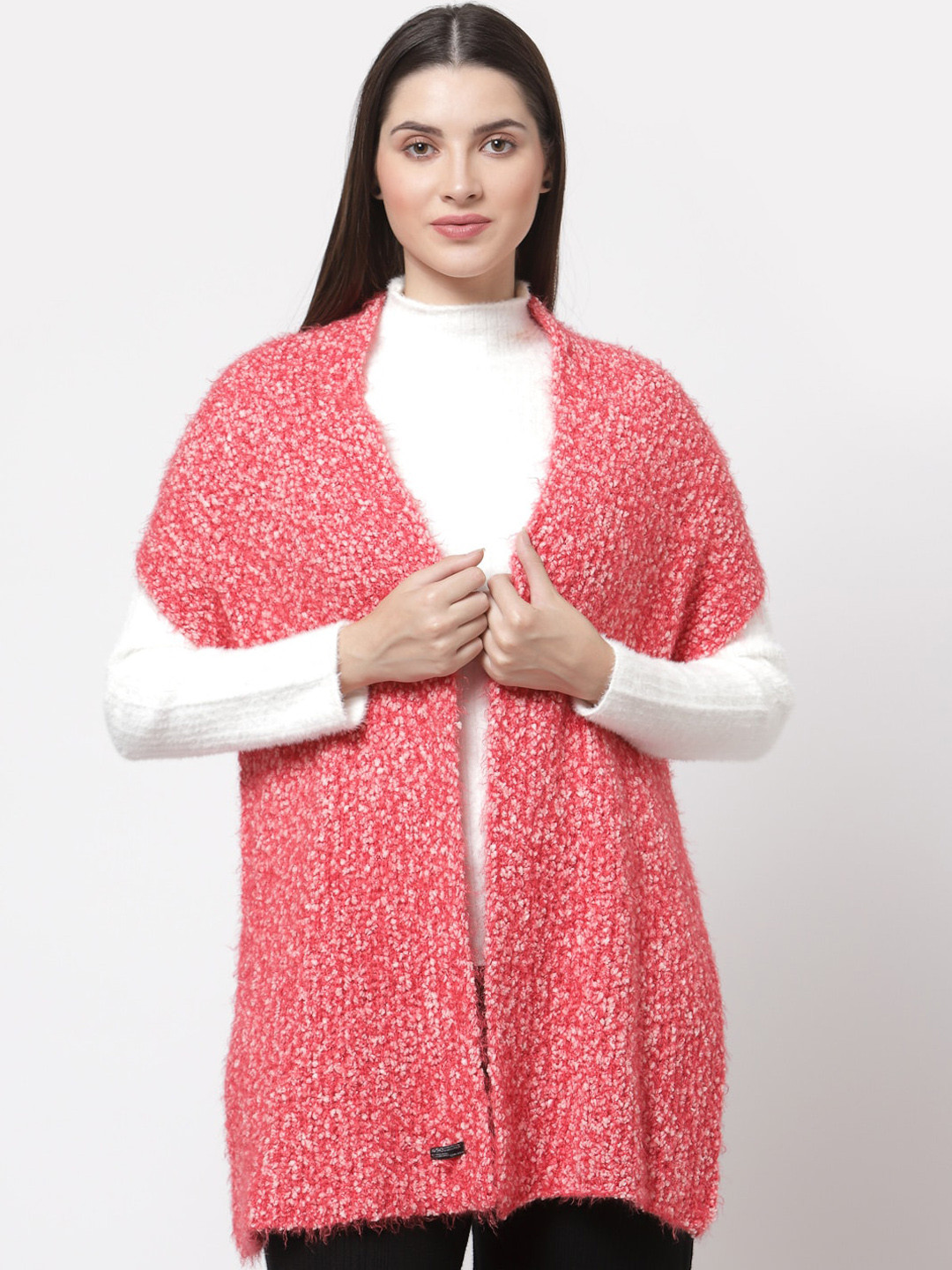 513 Women Pink Knitted Muffler