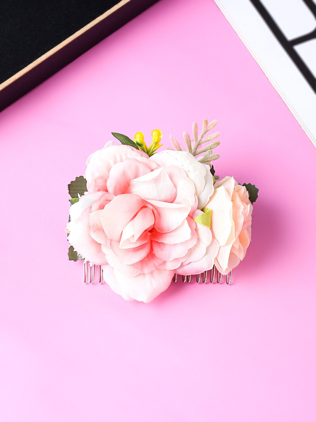 Yellow Chimes Multicolor Bridal Floral Comb Pin