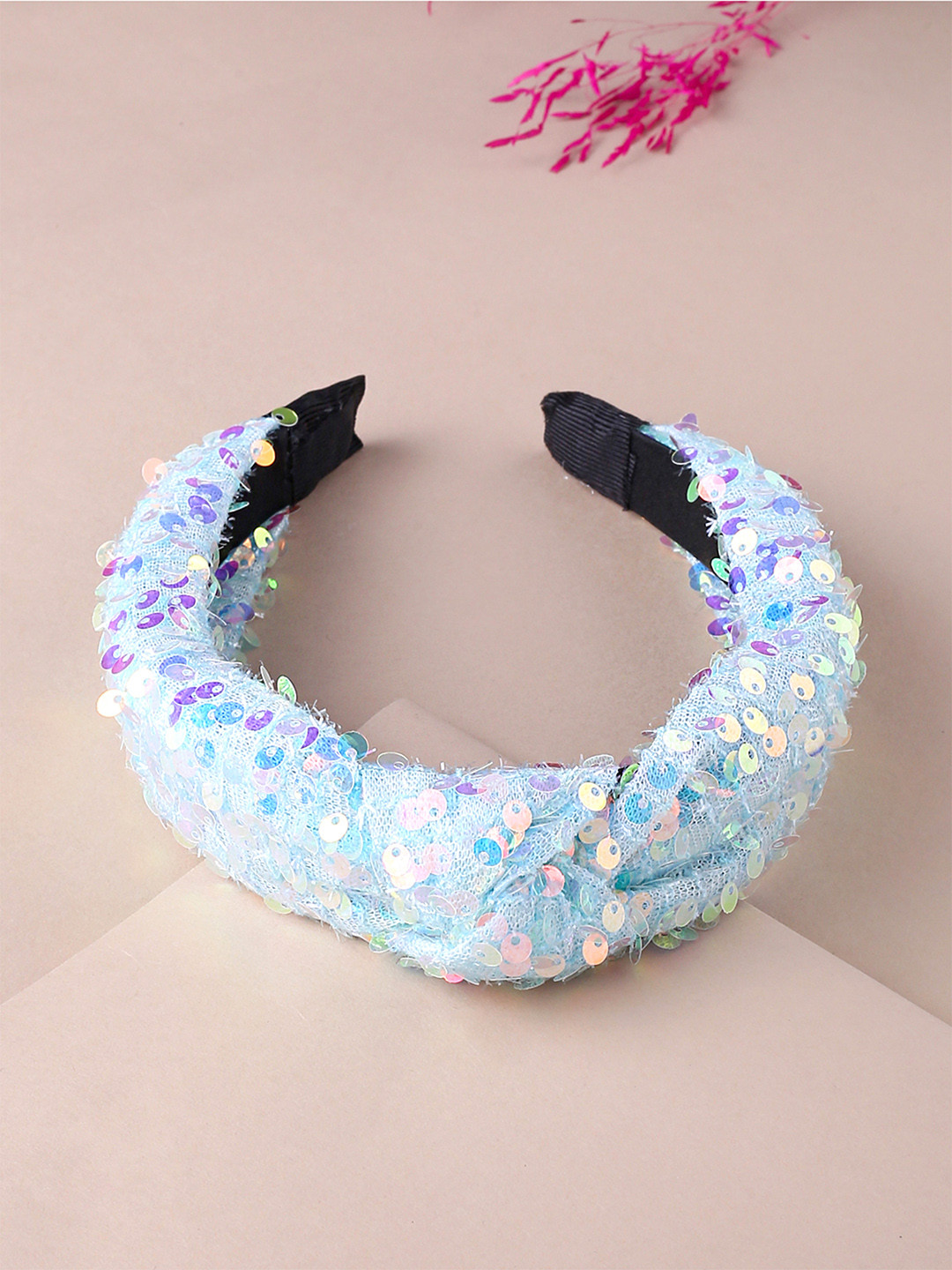 Yellow Chimes Women Blue Glitter Sparkly Bling Hairband