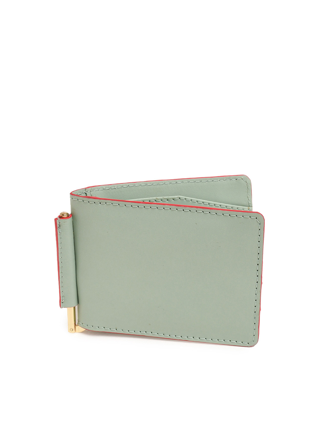 IMMRI Women Lime Green & Pink PU Money Clip