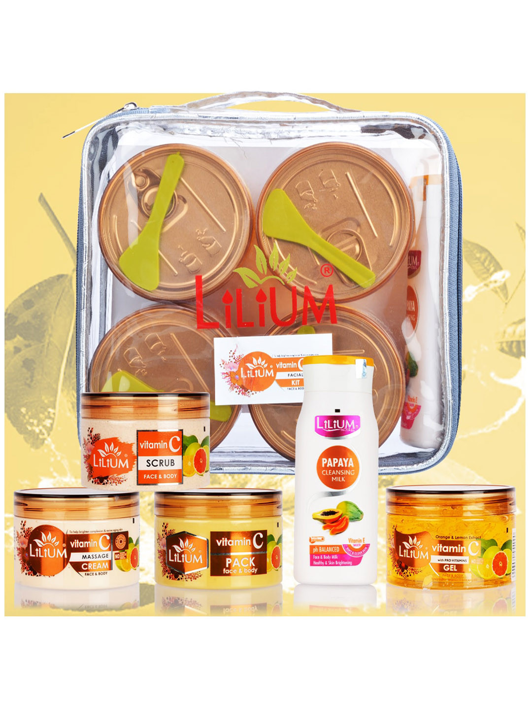 Lilium Vitamin C Facial Kit  with Apple and Lemon Extract for Dark Spot