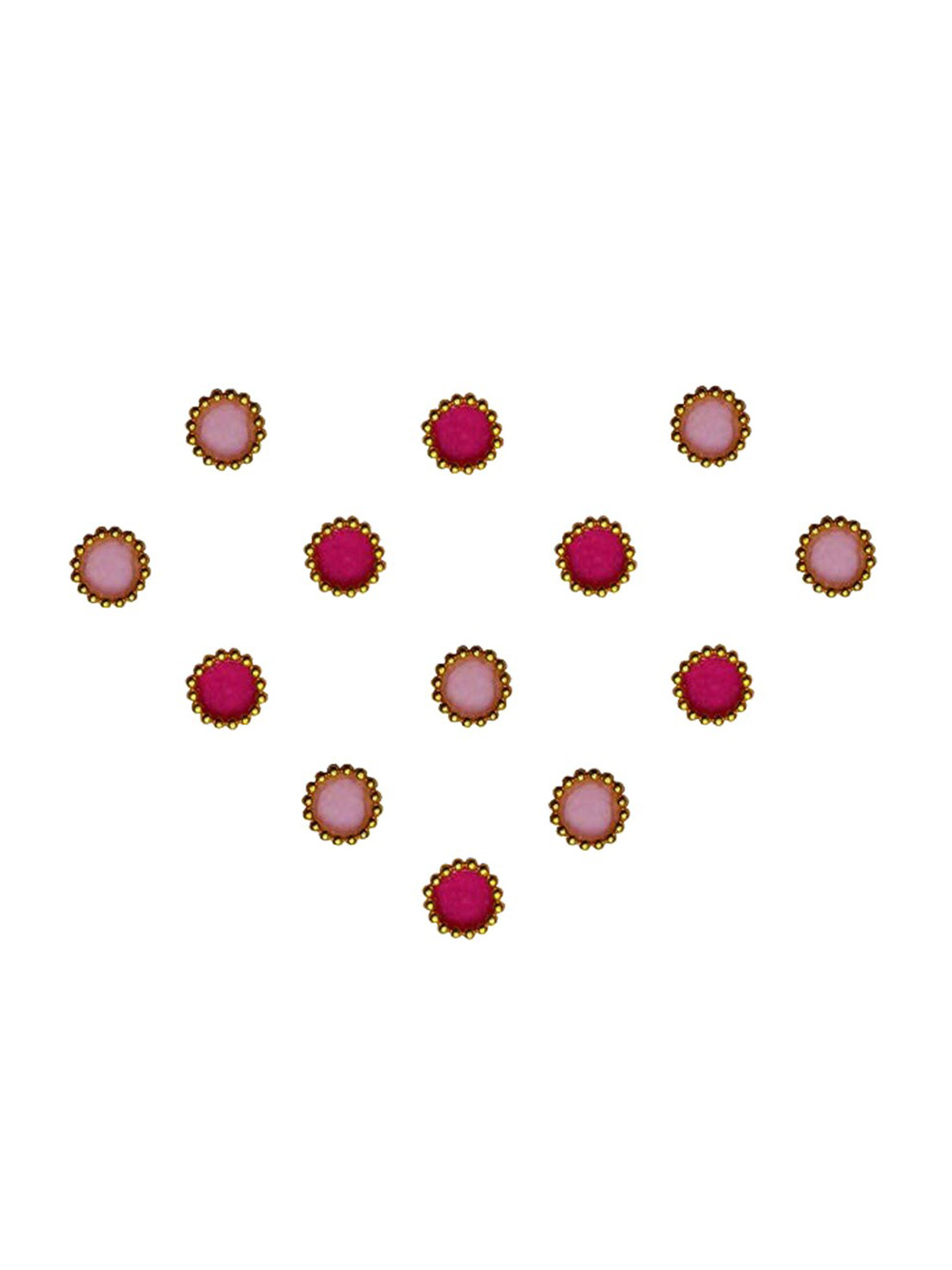 Comet Busters 13 Pcs Pink Circular Shaped Beaded Bindi