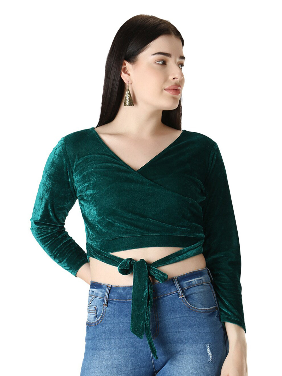D 'VESH Green Velvet Crop Top