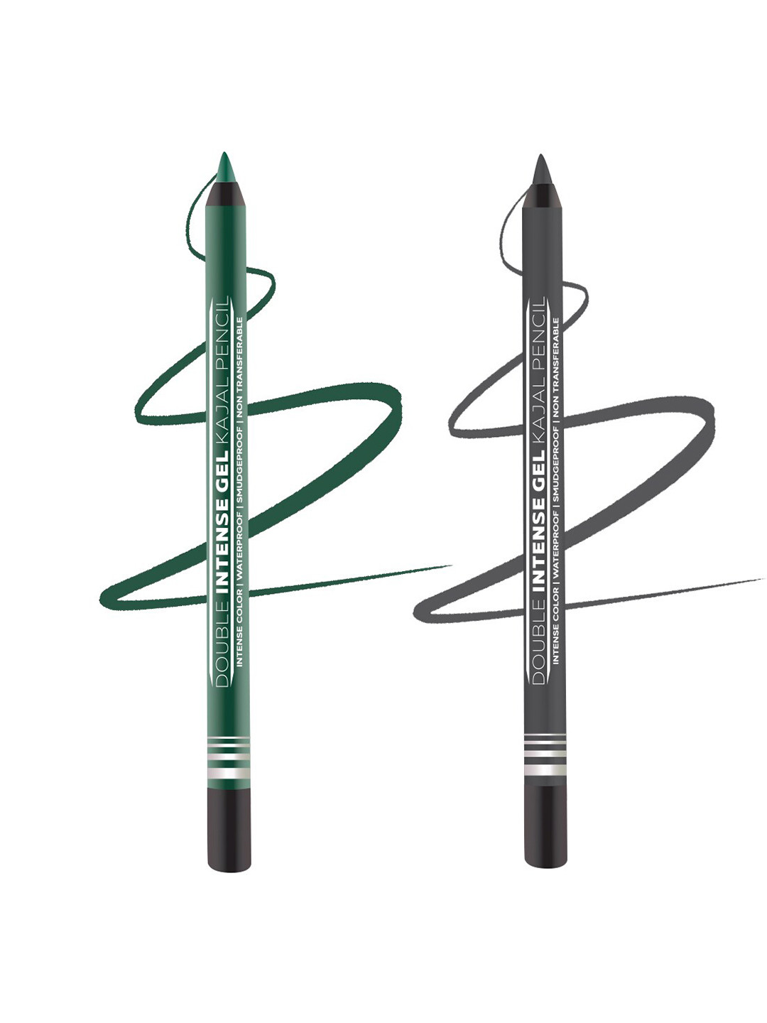 Seven Seas Set Of 2 Double Intense Gel Color Kajal Pencil - Green 05 & Smokey 04
