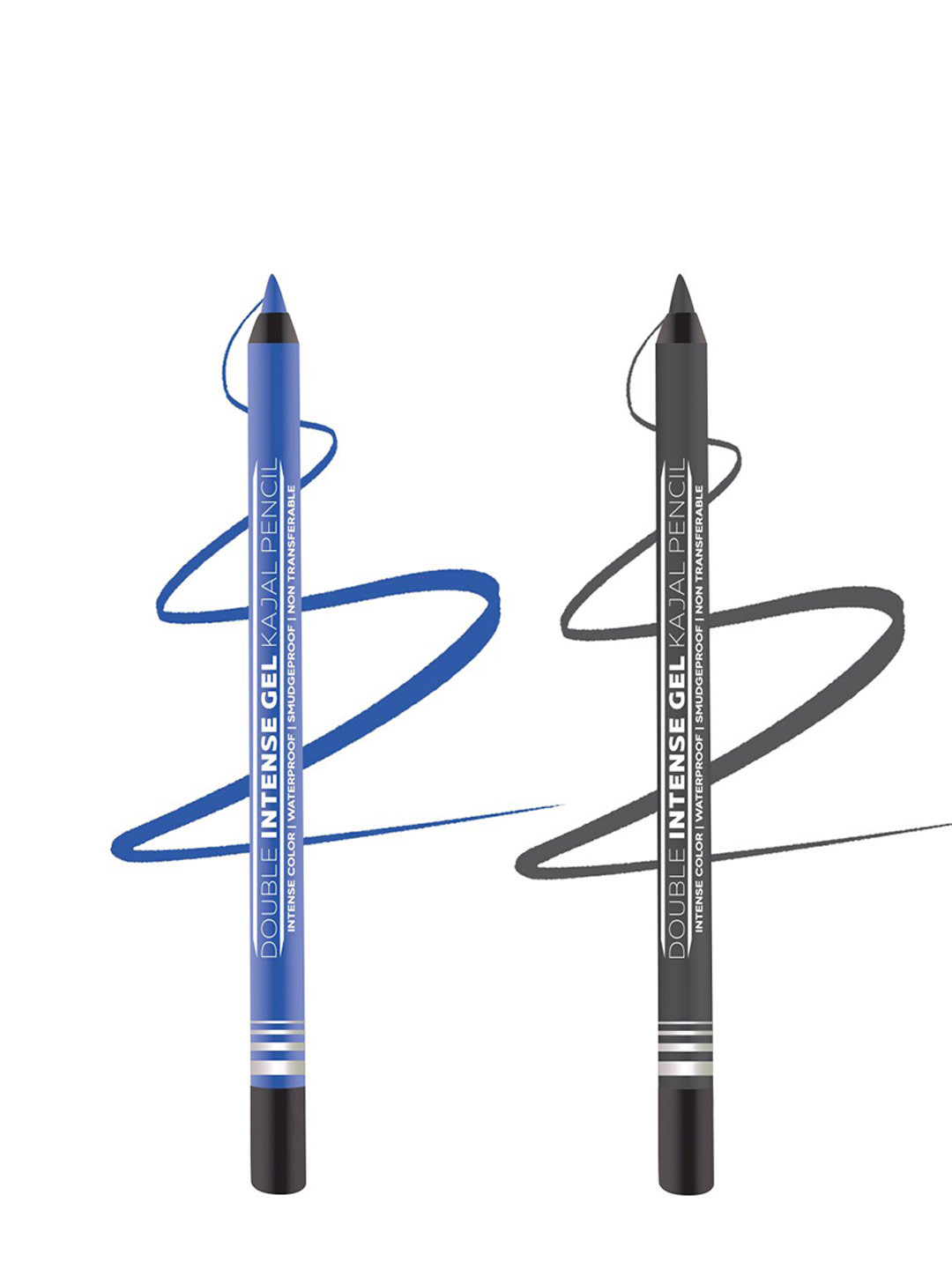 Seven Seas Set Of 2 Double Intense Gel Color Kajal Pencil - Blue 03 & Smokey 04