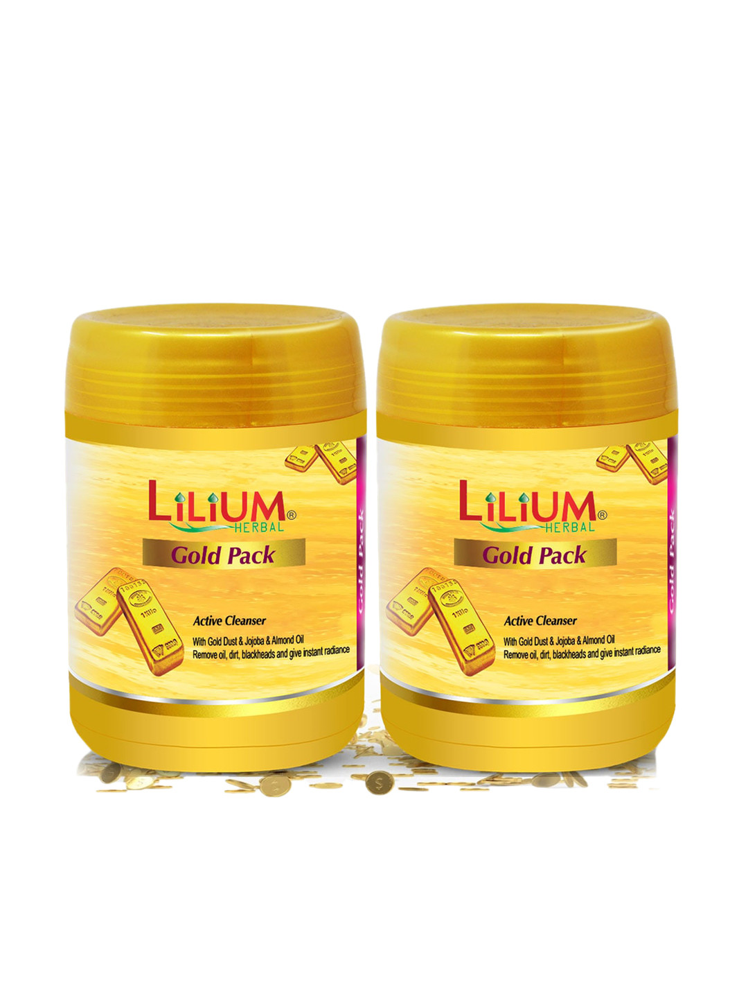 Lilium Pack of 2 Herbal Gold Face Pack, 250 gm each