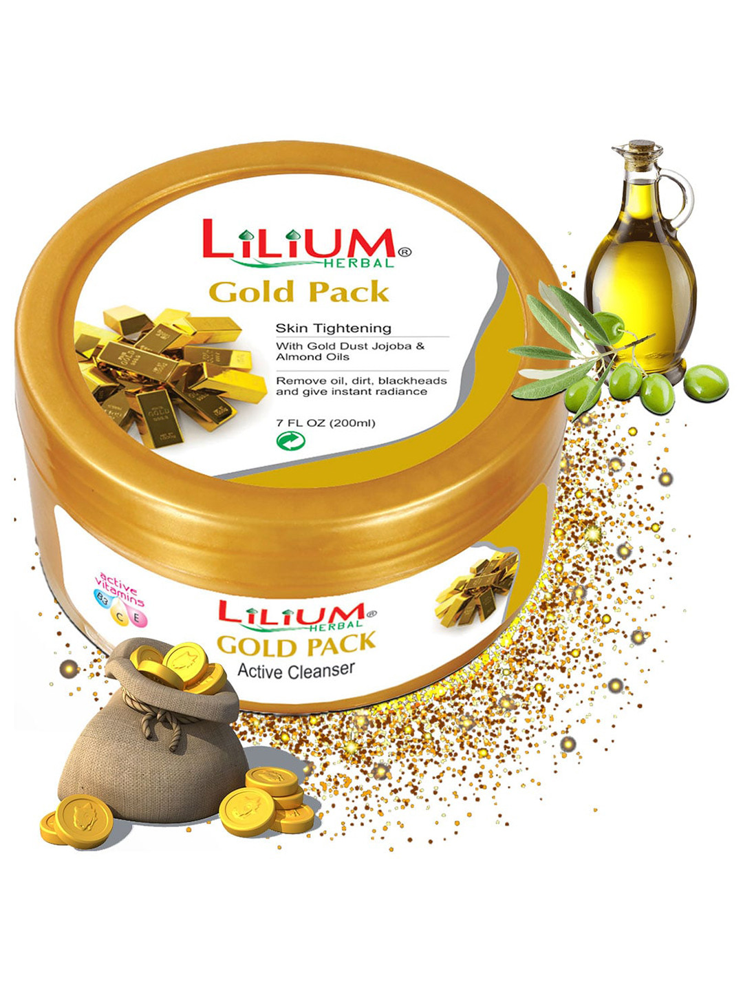 Lilium Set of 2 Herbal Gold Face Pack