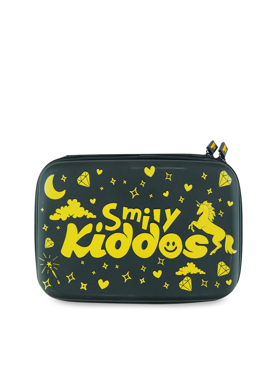 Smily Kiddos Kids Black Printed  Bling Pencil Case