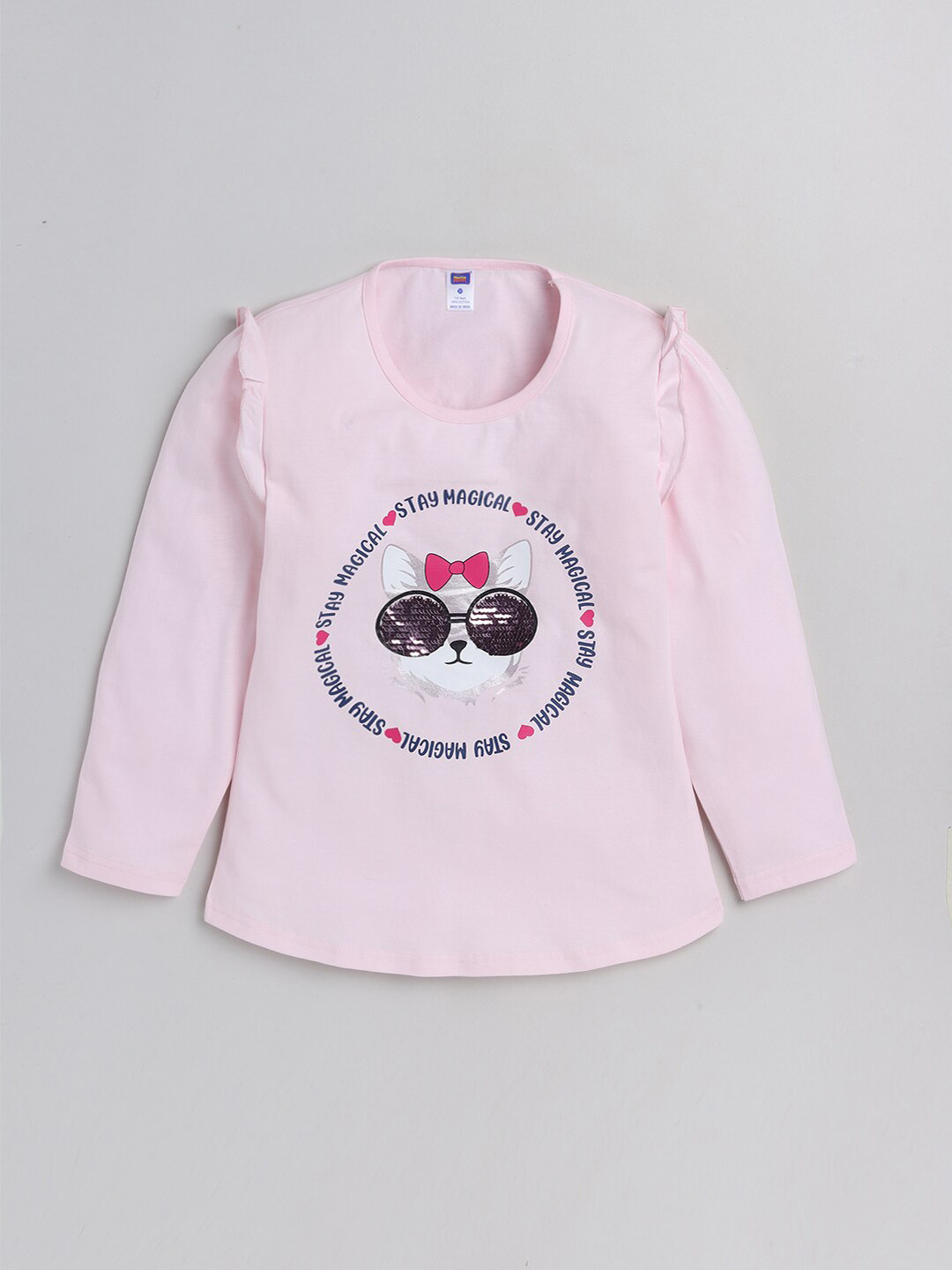 Nottie Planet Girls Pink 100% Cotton Printed Top