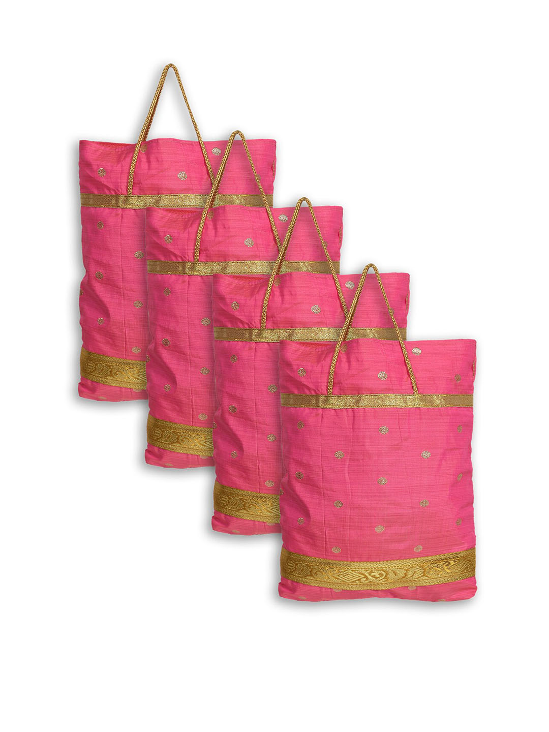 Kuber Industries Pink Pack of 4 Oversized Shopper Tote Bag