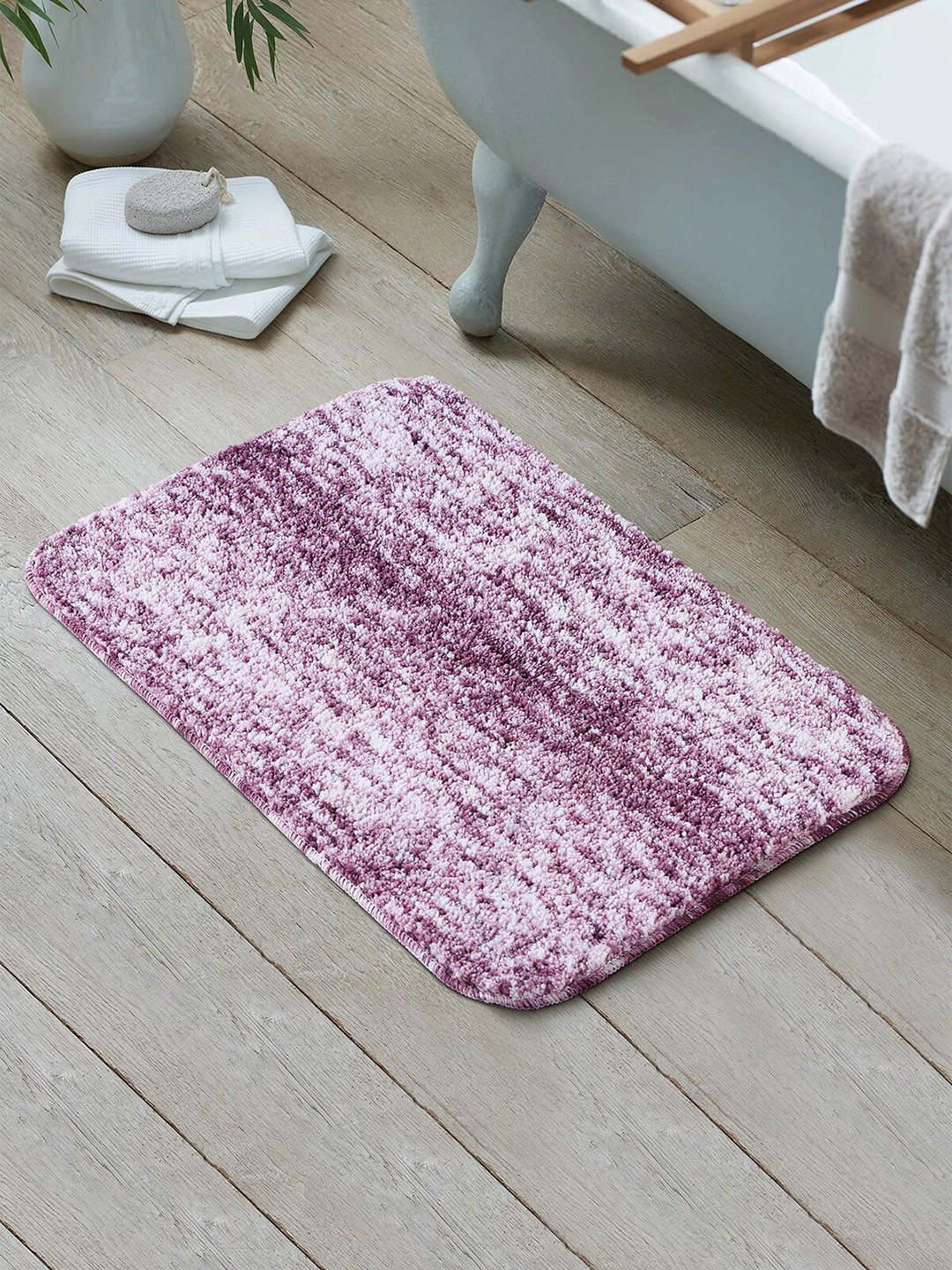 OBSESSIONS Pink Self-Design 1300 GSM Anti-Slip Bath Rug