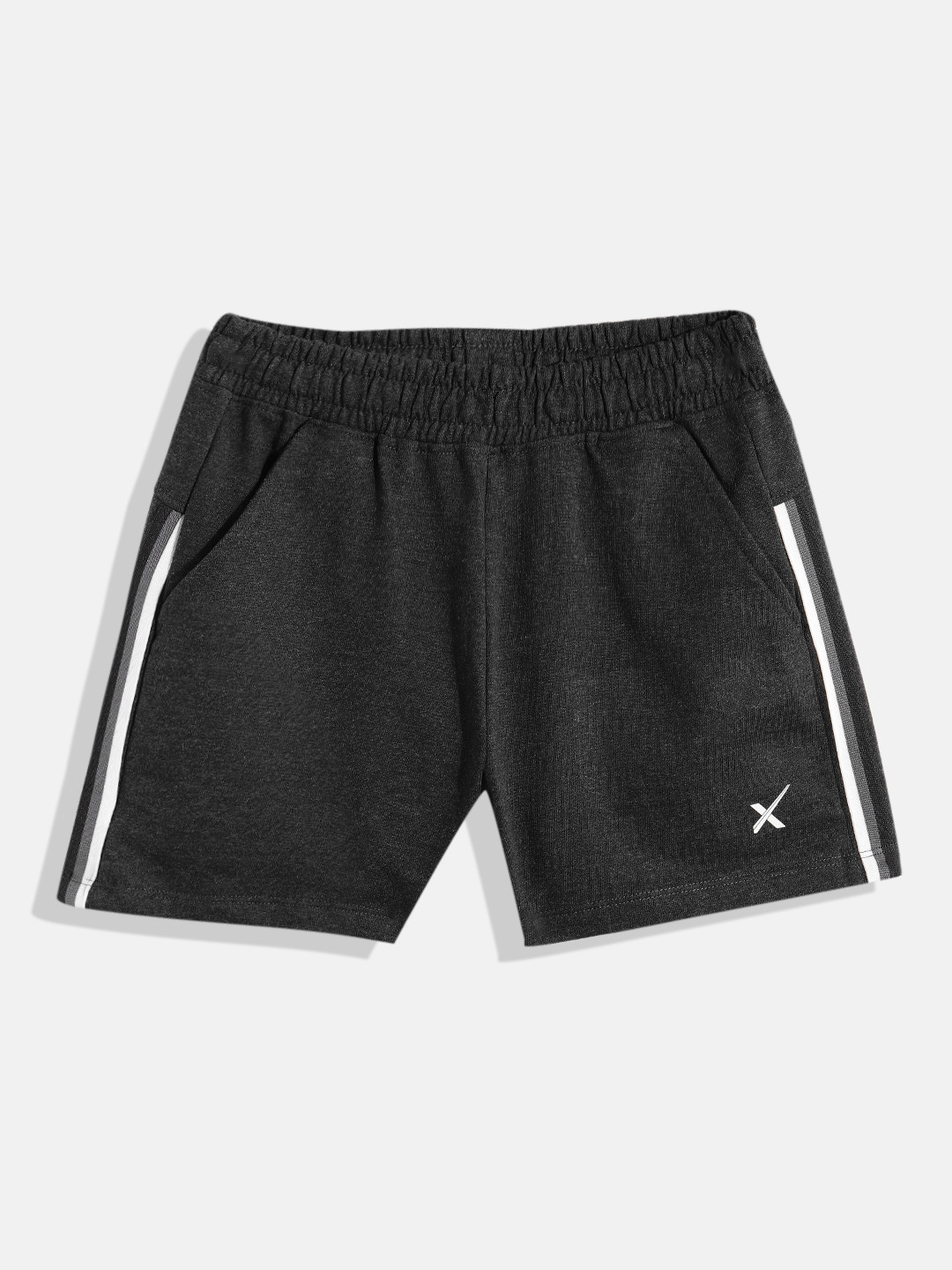 HRX by Hrithik Roshan Boys Charcoal Grey Solid Sports Shorts