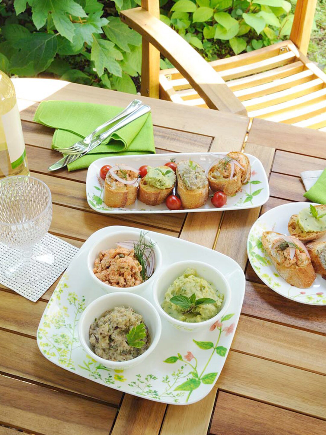 Corelle Asia White & Green Set Of 6 Dishwasher And Microwave Safe Printed Glossy Plates