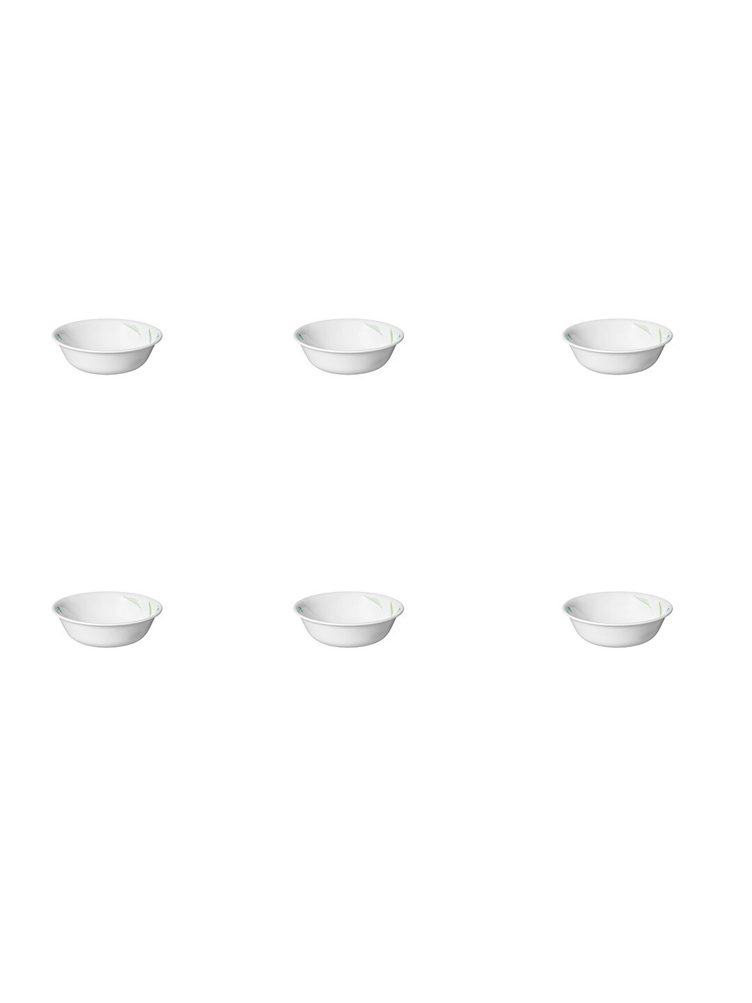 Corelle White Set Of 6 Printed Dishwasher & Microwavesafe Vitrelle Glass Bowls 523 ml each