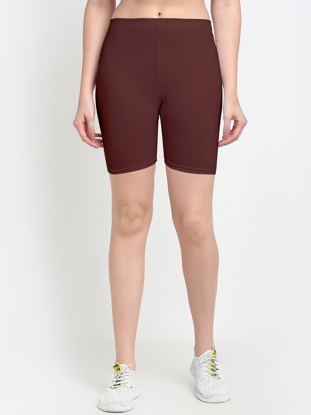 GRACIT Women Brown Four Way Super Commed Lycra Cycling Sports Shorts