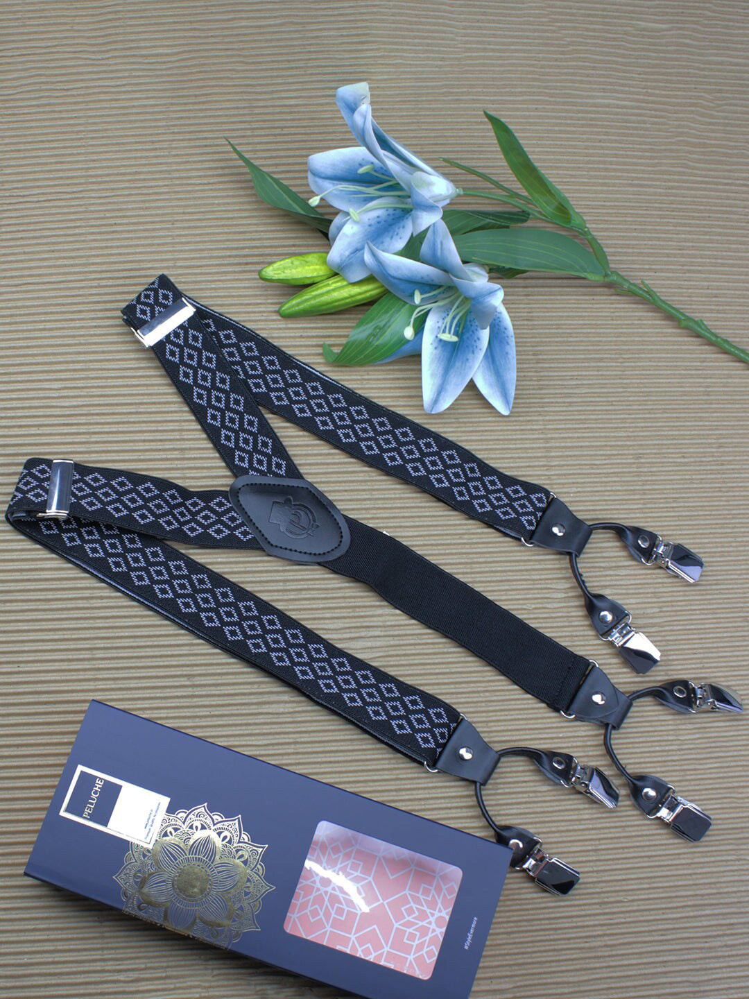 PELUCHE Black Patterned Suspenders