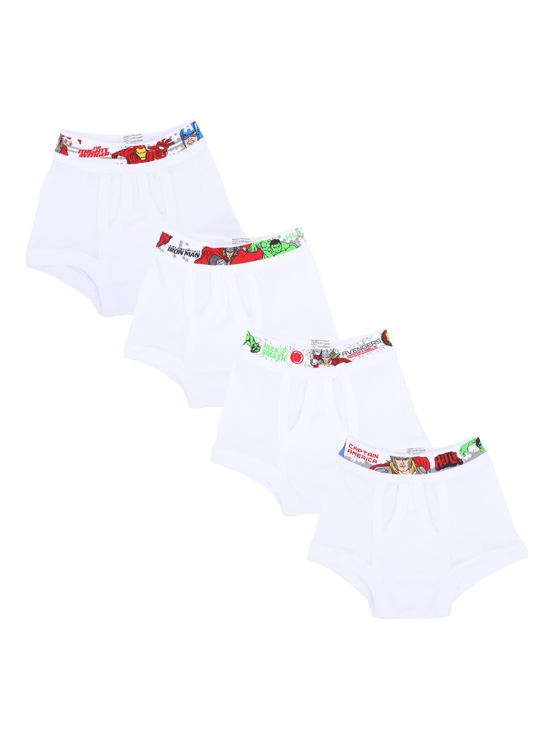 Bodycare Kids Boys White Pack Of 4 Avengers Cotton Trunk- KIAE303-PK007