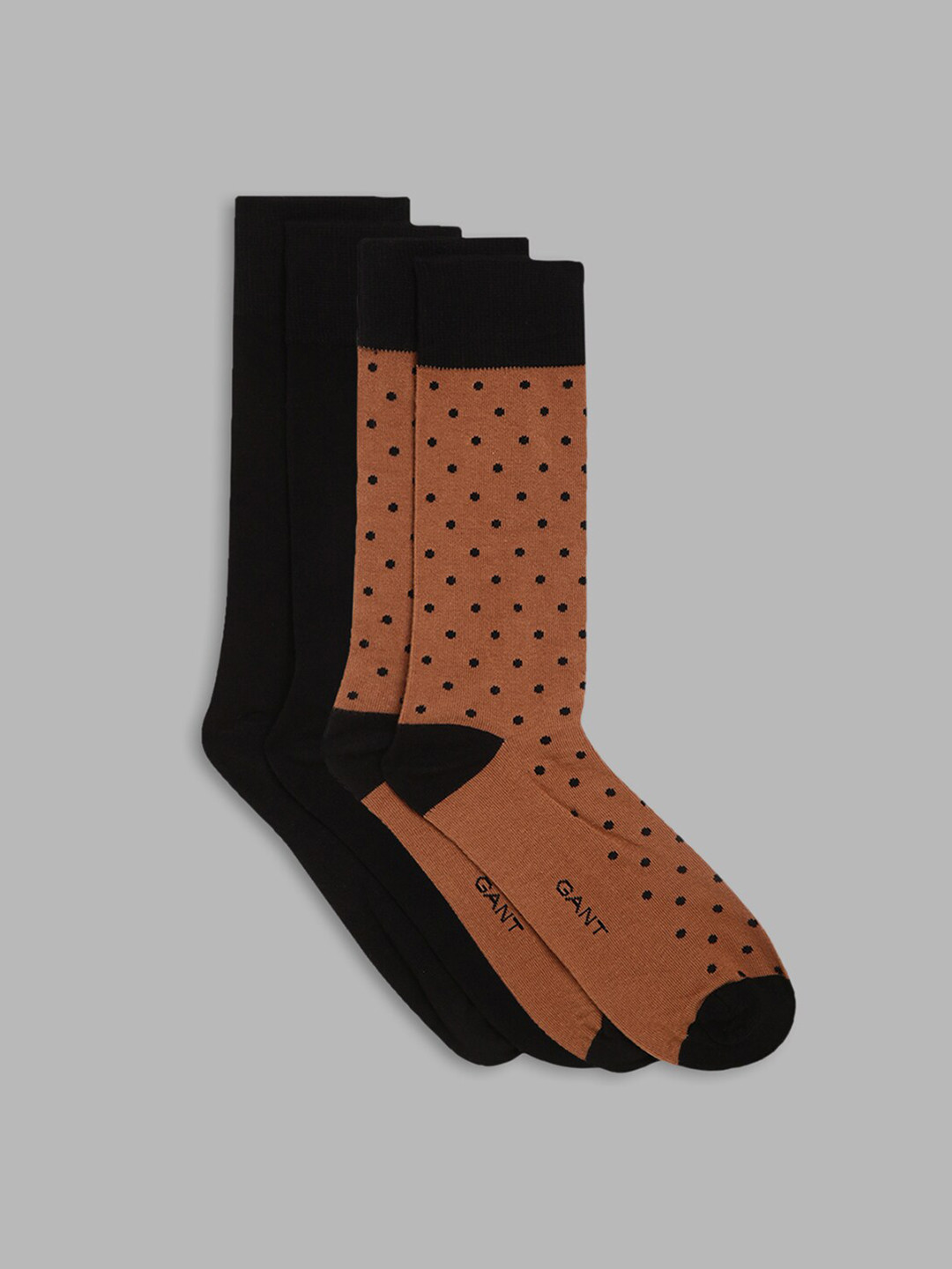 GANT Men Pack Of 2 Patterned Cotton Above Ankle Length Socks