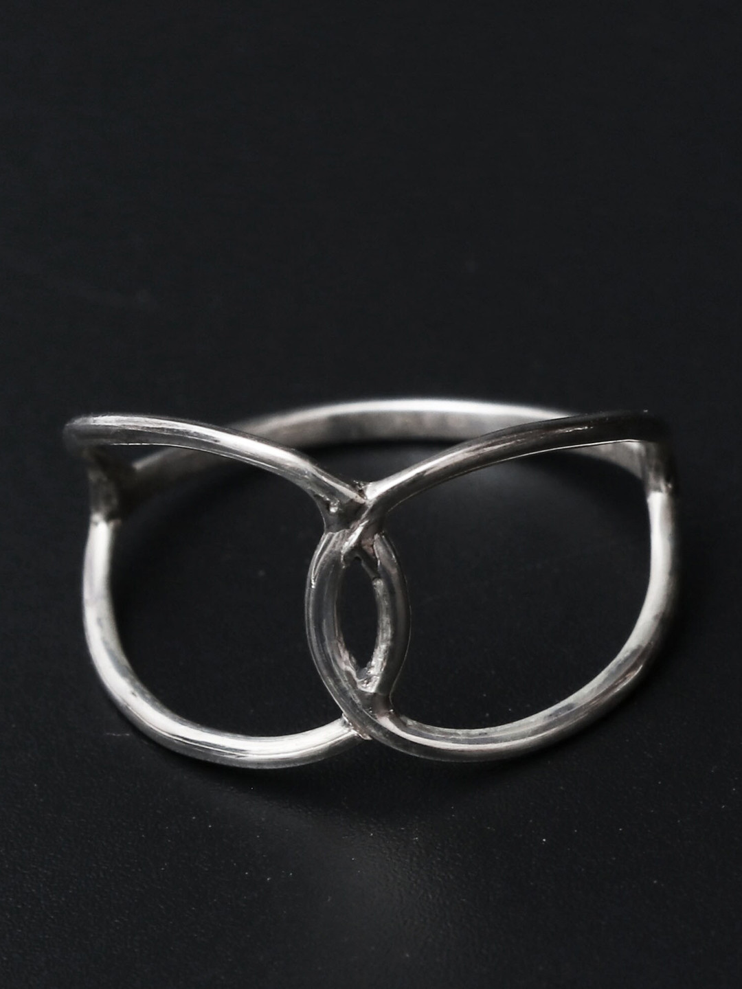 HIFLYER JEWELS Rhodium-Plated 925 Sterling Silver Infinity Finger Ring