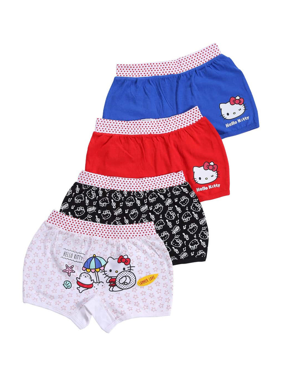 Bodycare Kids Girls Pack Of 4 Assorted Hello Kitty Cotton Hipster Briefs