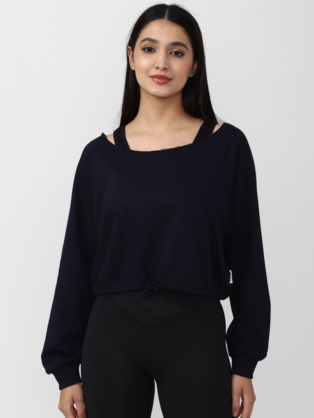 Forever 21 Black V Neck Long Sleeve Shirt V Neck Long Black Long