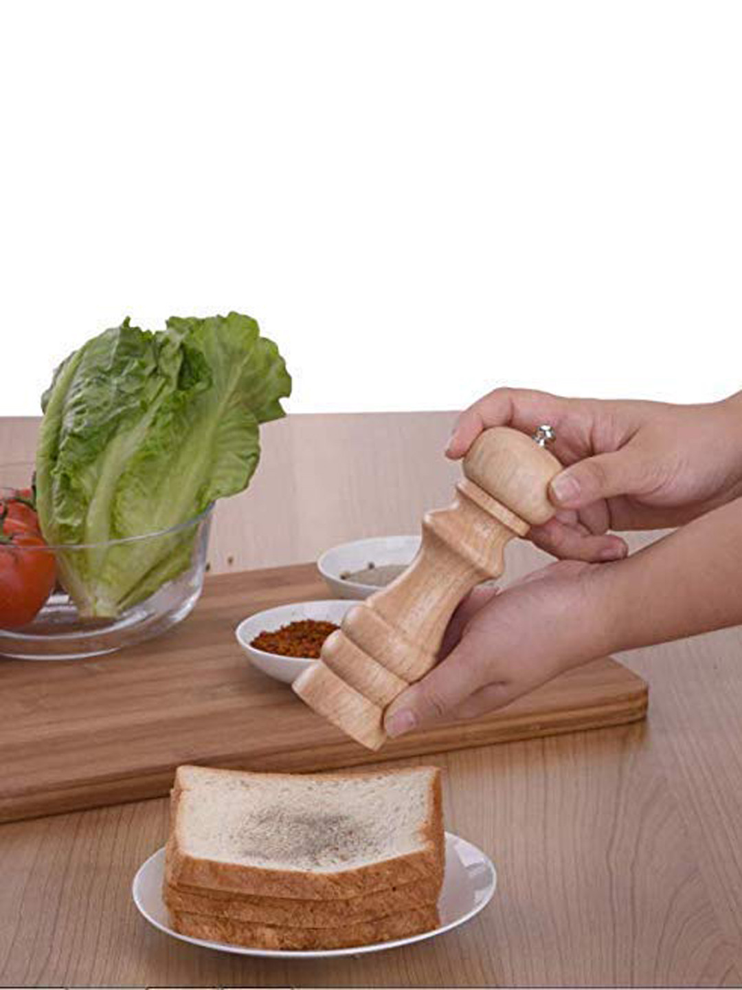 ZEVORA Brown Wooden Salt & Pepper Mill
