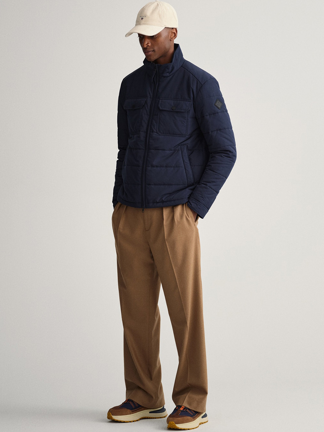 GANT Men Cream Solid Caps