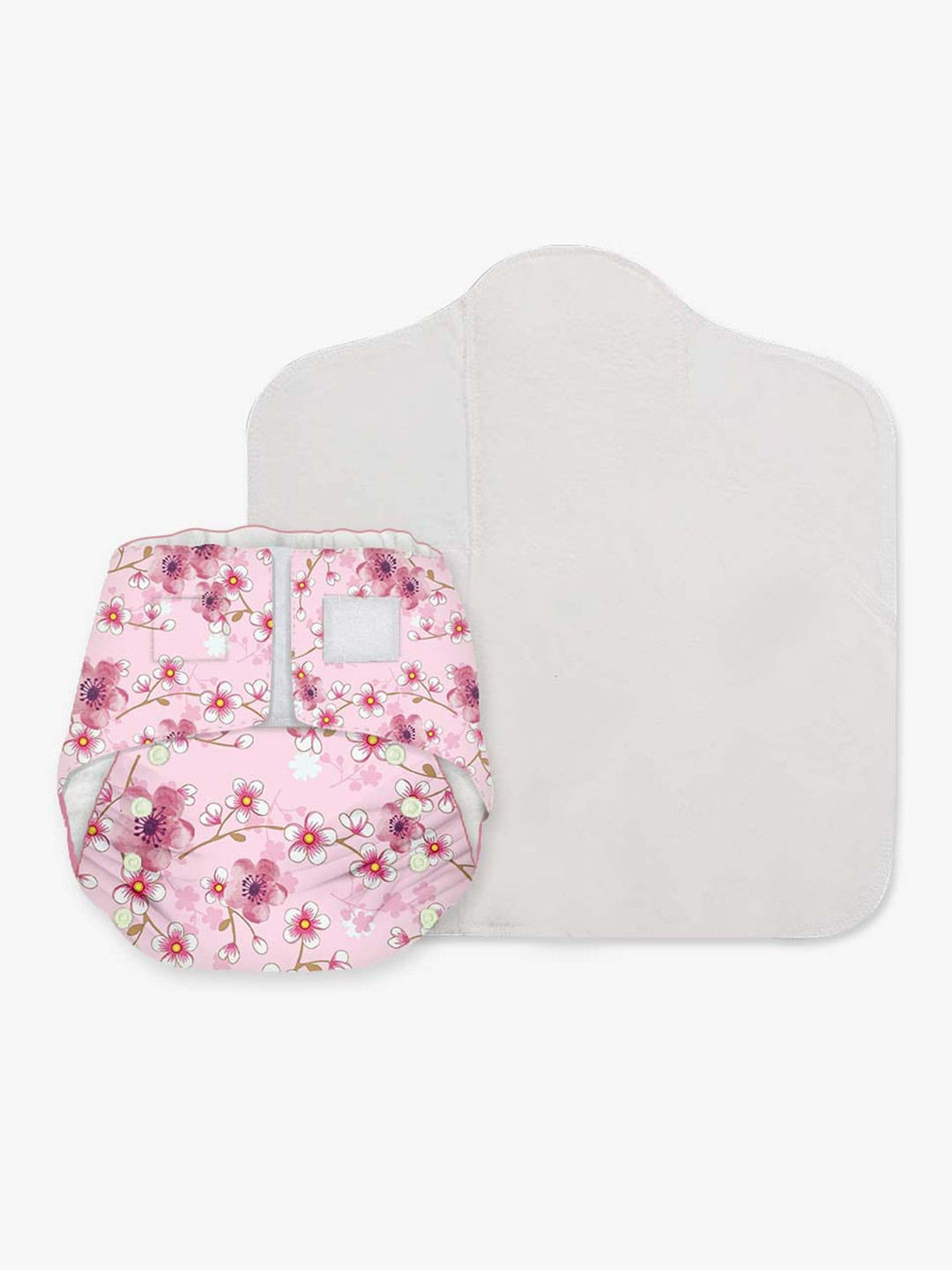 Snugkins Infant Cloth Diaper +1 Wet-Free Organic Cotton Prefold Pad & 1 Booster Pad