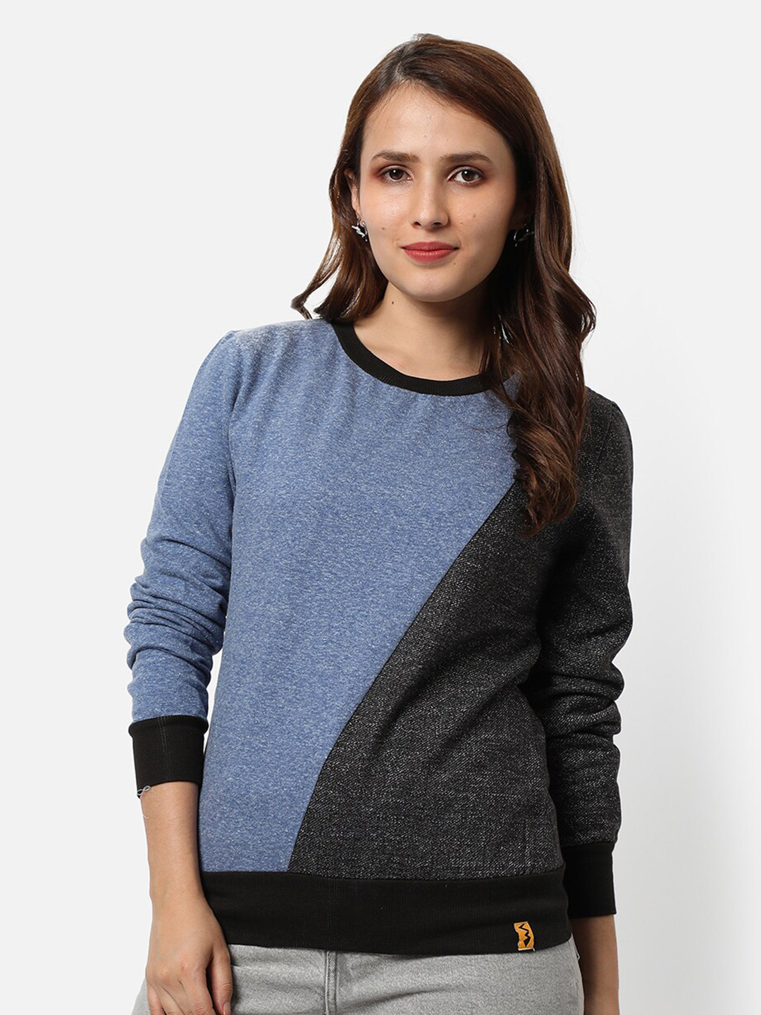 PINACOLADA Women Blue Colourblocked Sweatshirt
