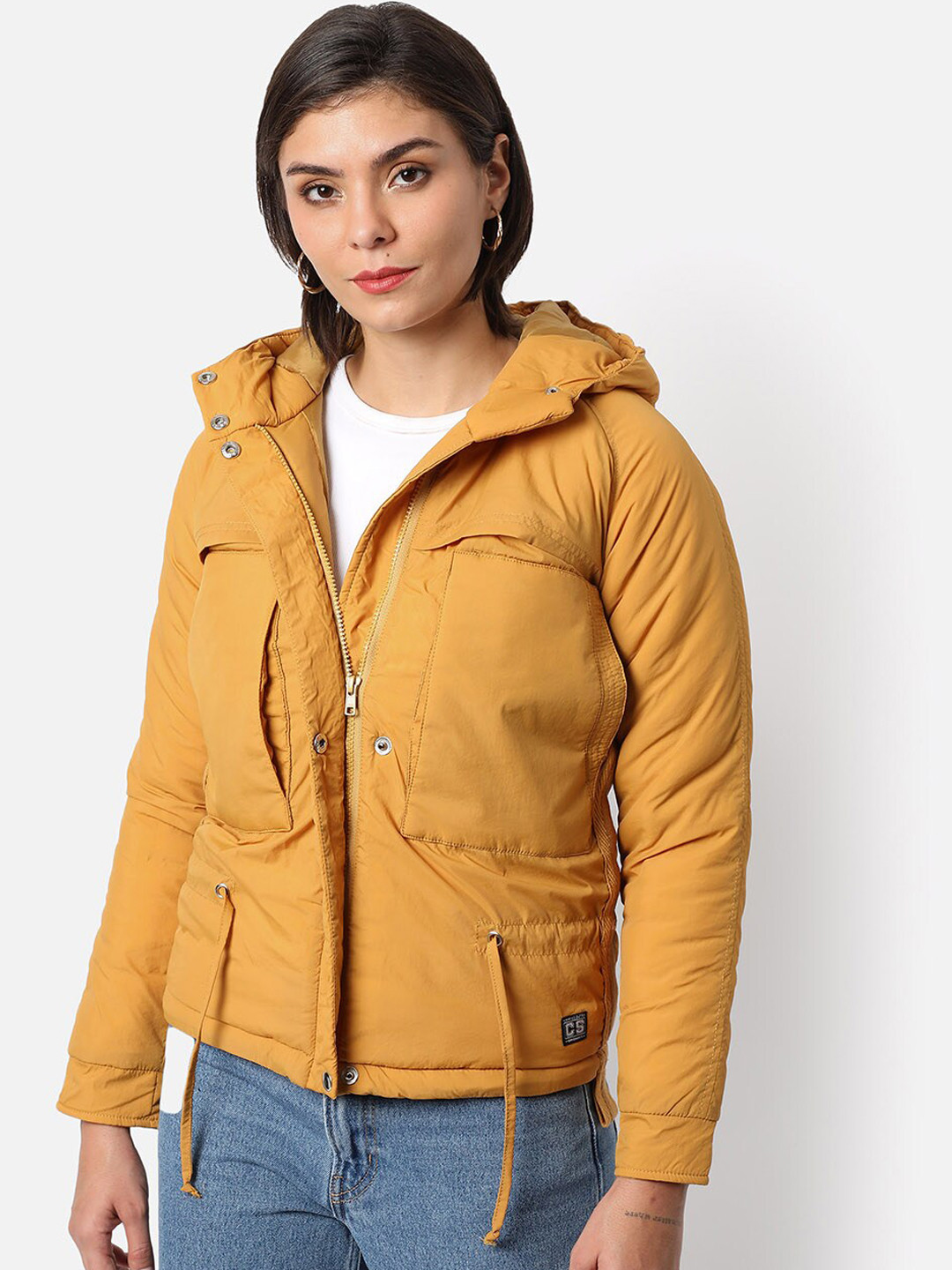 Campus Sutra Women Yellow Puffer Jacket