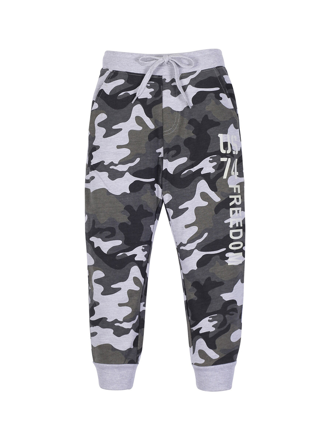 PLUM TREE Boys Green Camoflague Printed Pure Cotton Joggers