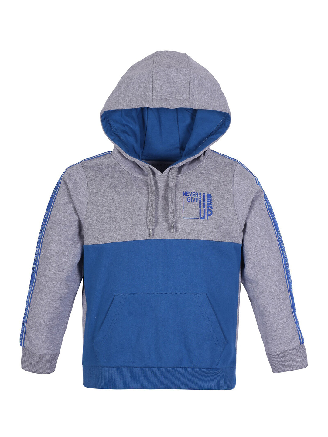 PLUM TREE Boys Blue Colourblocked Hoodie Sweatshirt
