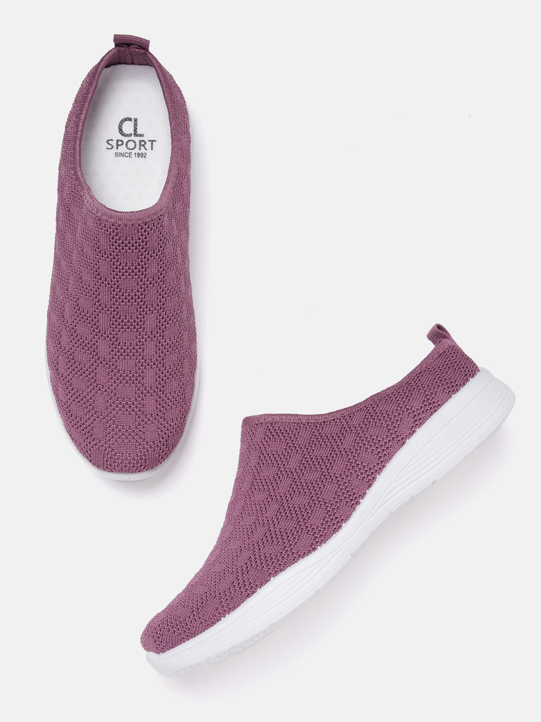 Carlton London sports Women Purple Woven Design Slip-On Sneakers