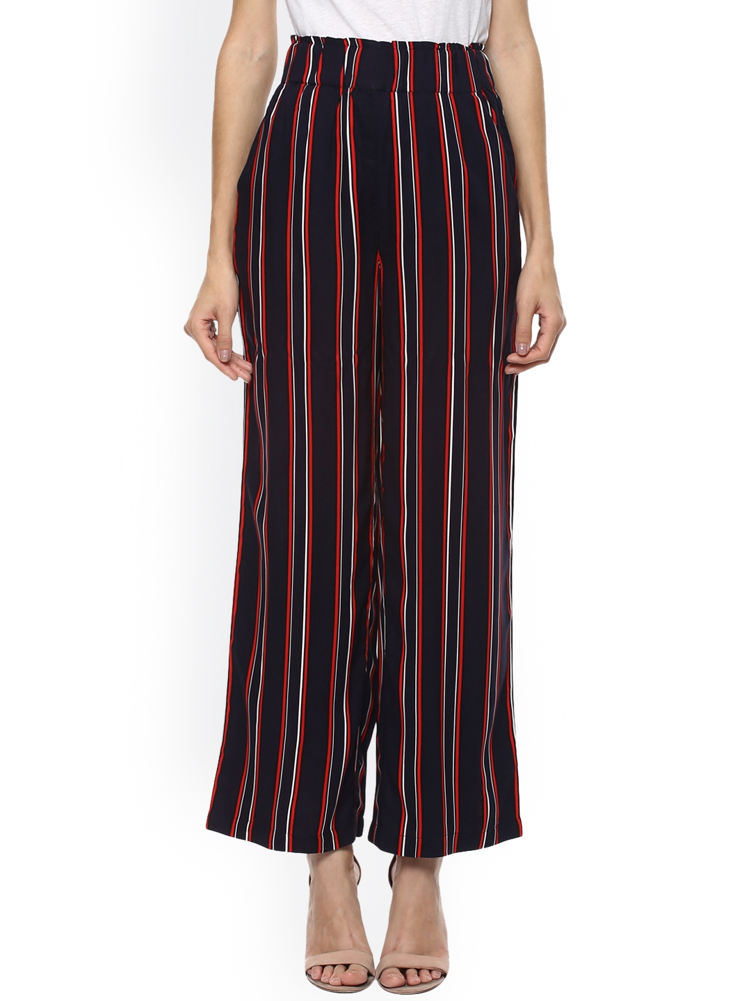 striped parallel pants