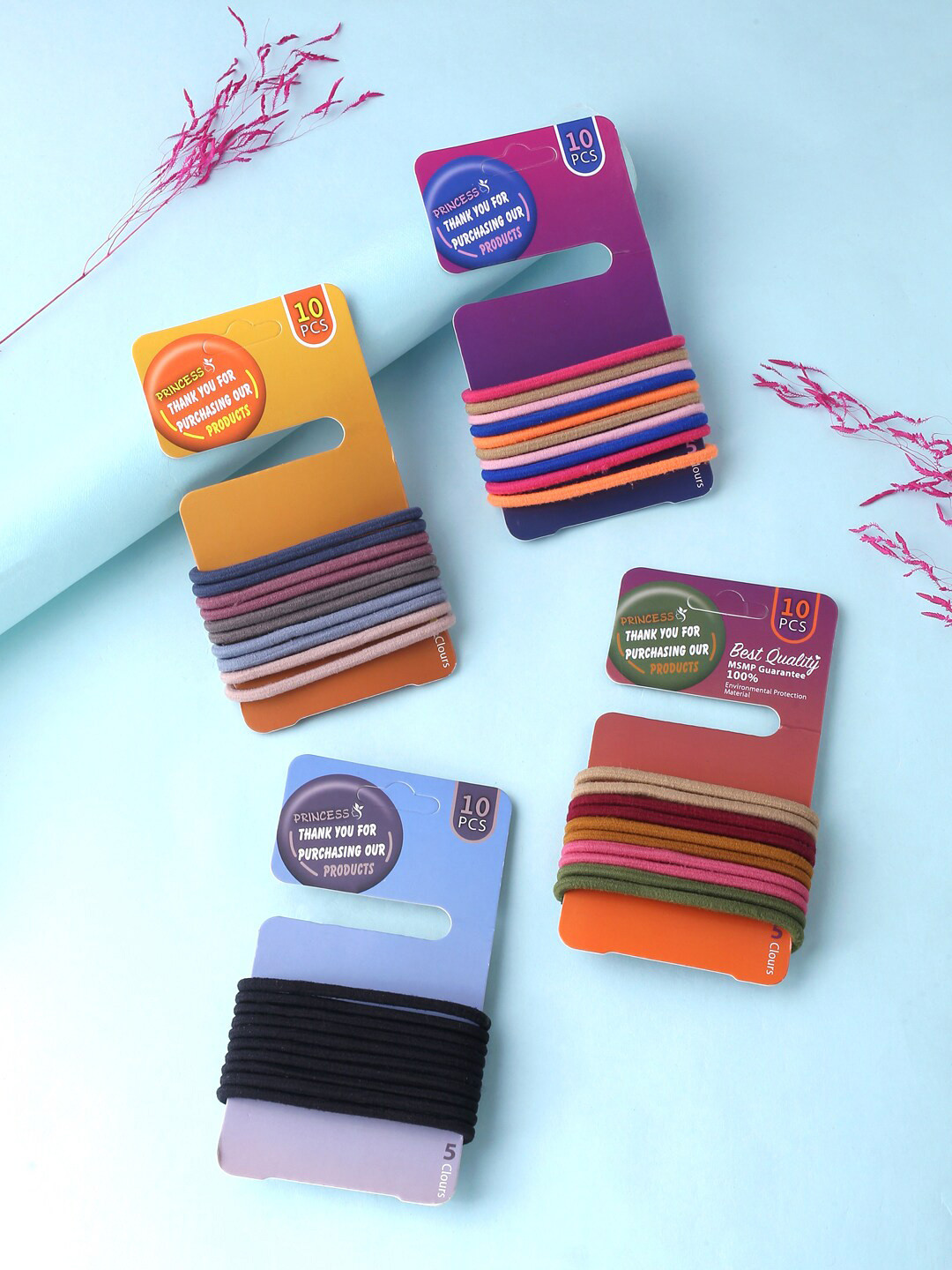 Yellow Chimes Women Multicolor Rubber Bands Soft & Stretchy Ponytail Holders