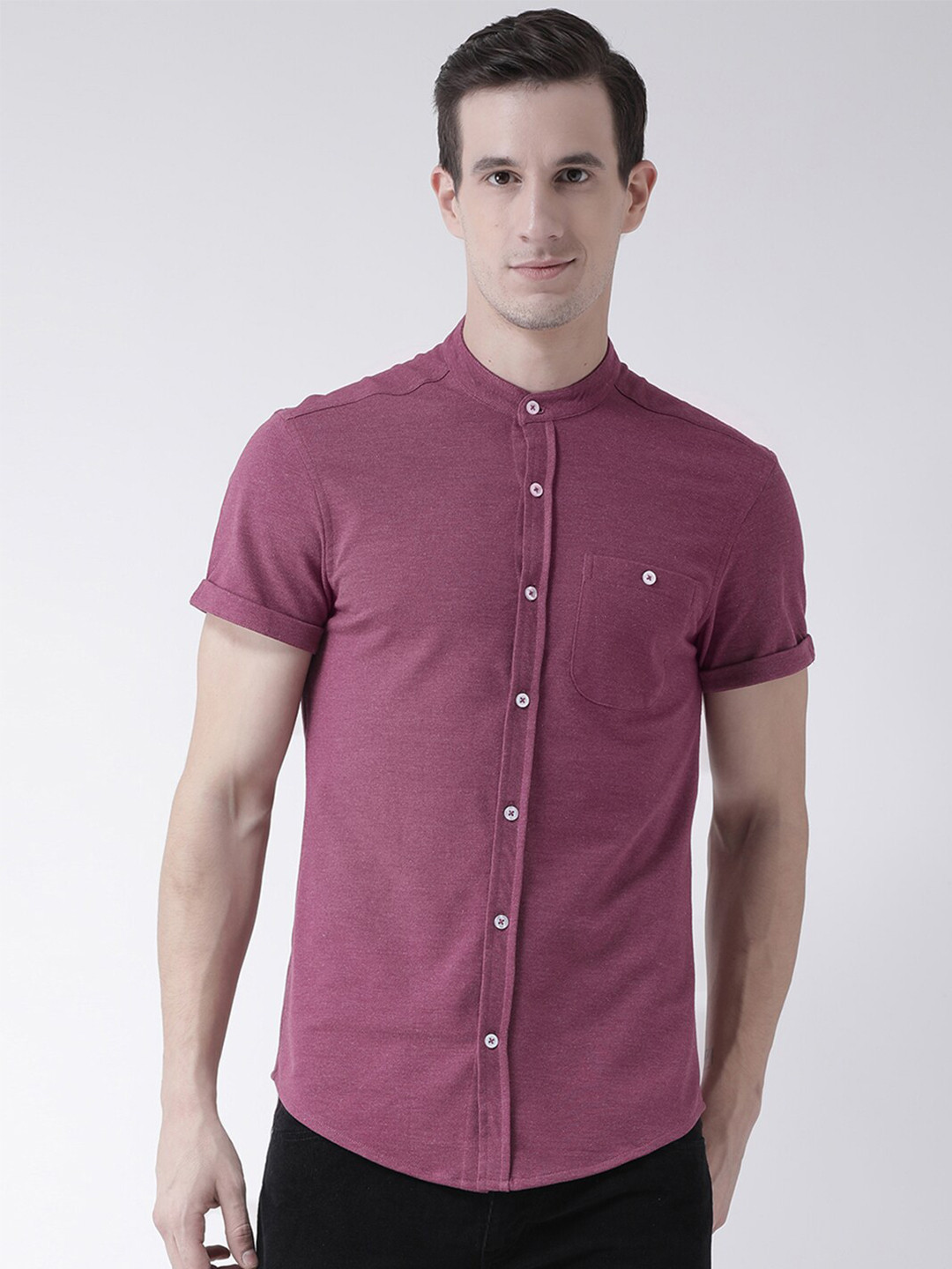Club York Men Mauve Standard Casual Shirt