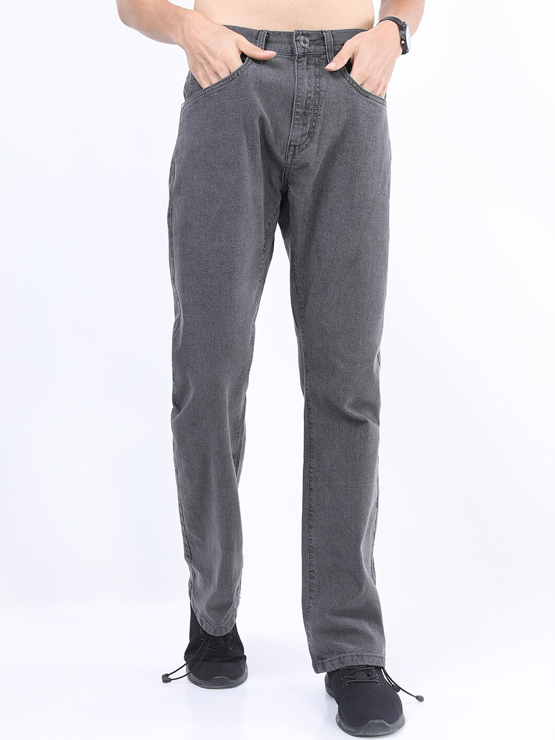HIGHLANDER Men Grey Bootcut Stretchable Jeans