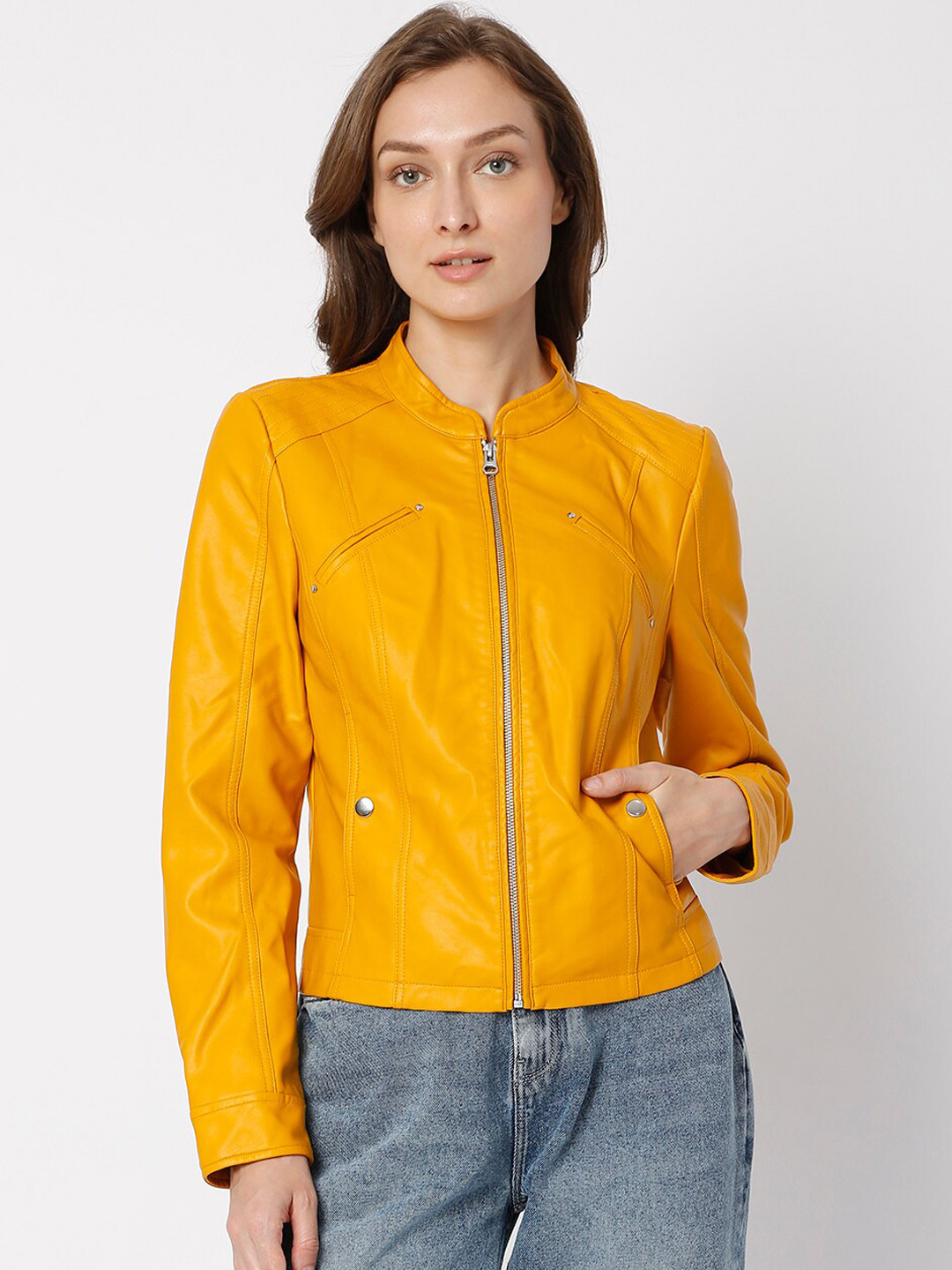 Vero Moda Women Yellow Denim Jacket