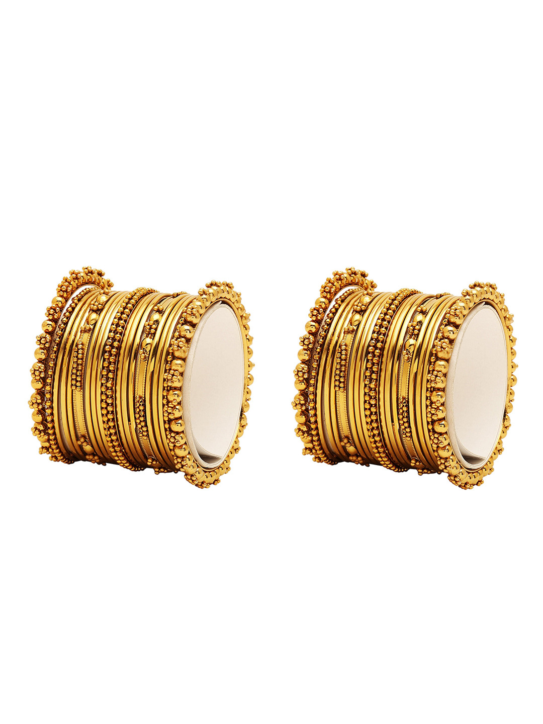 Sanjog Set of 40 Gold-Plated Oxidised Bangles