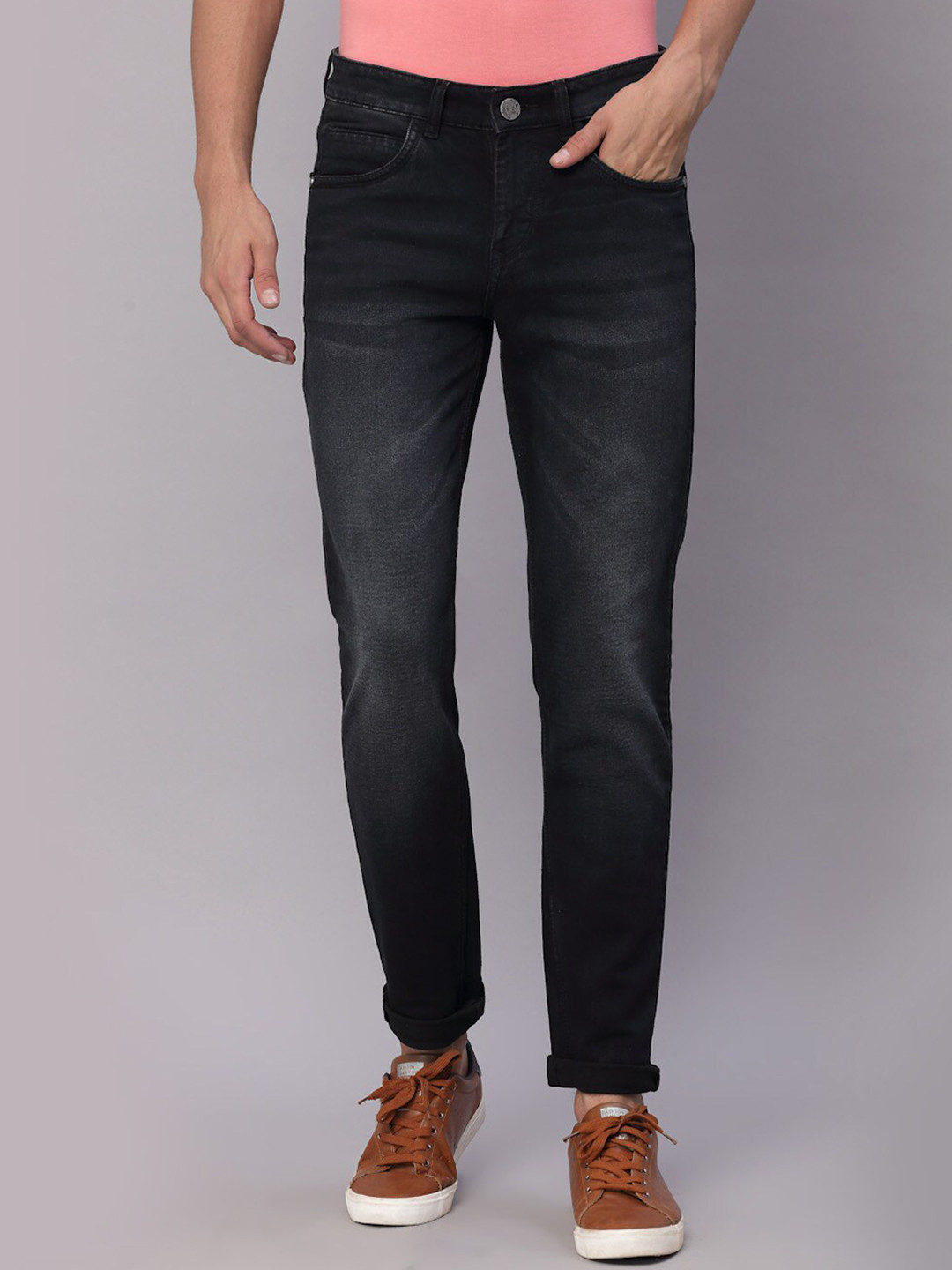 TNG Men Black Slim Fit Light Fade Stretchable Jeans