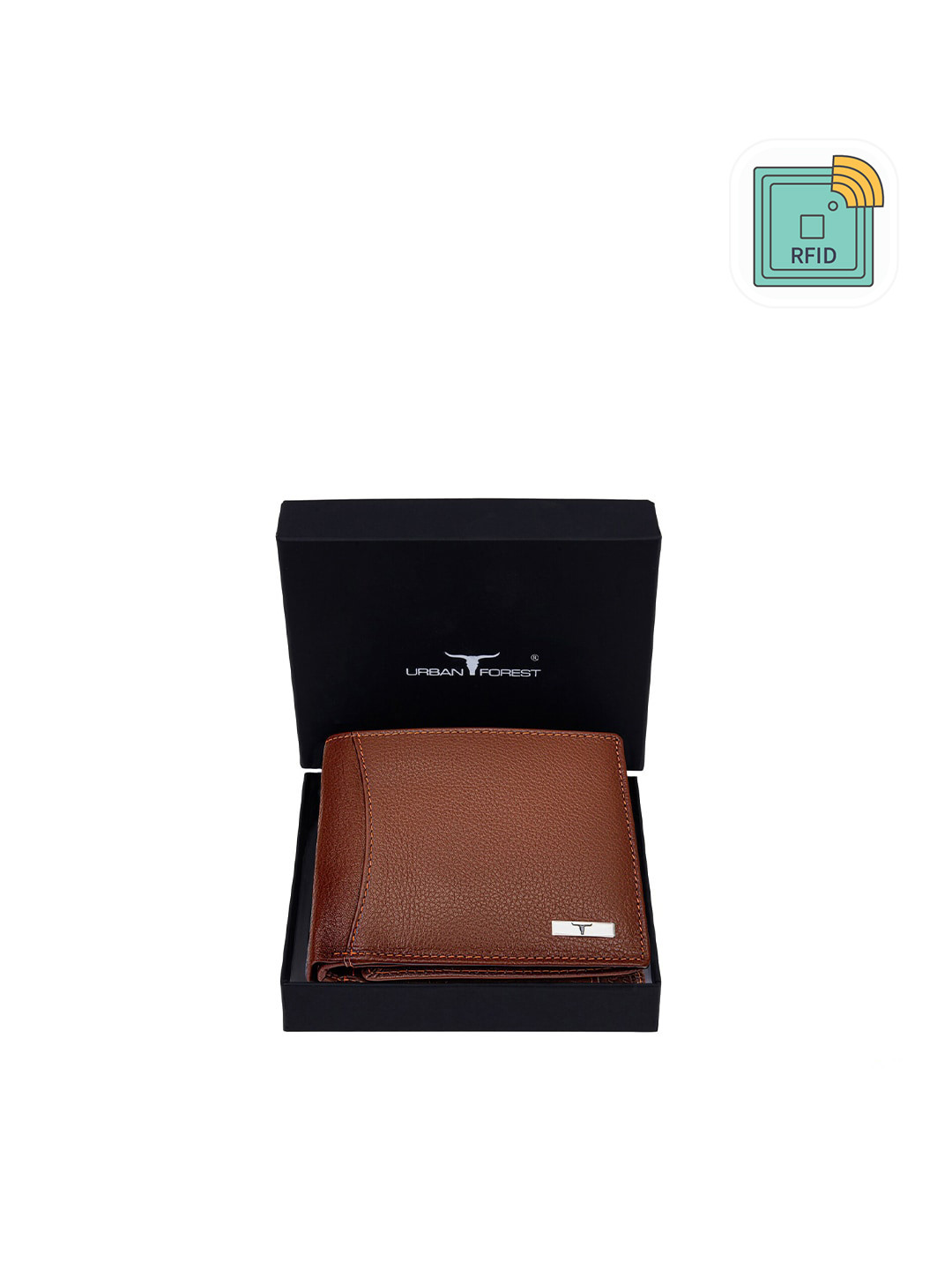 URBAN FOREST Men Tan Leather Two Fold Wallet
