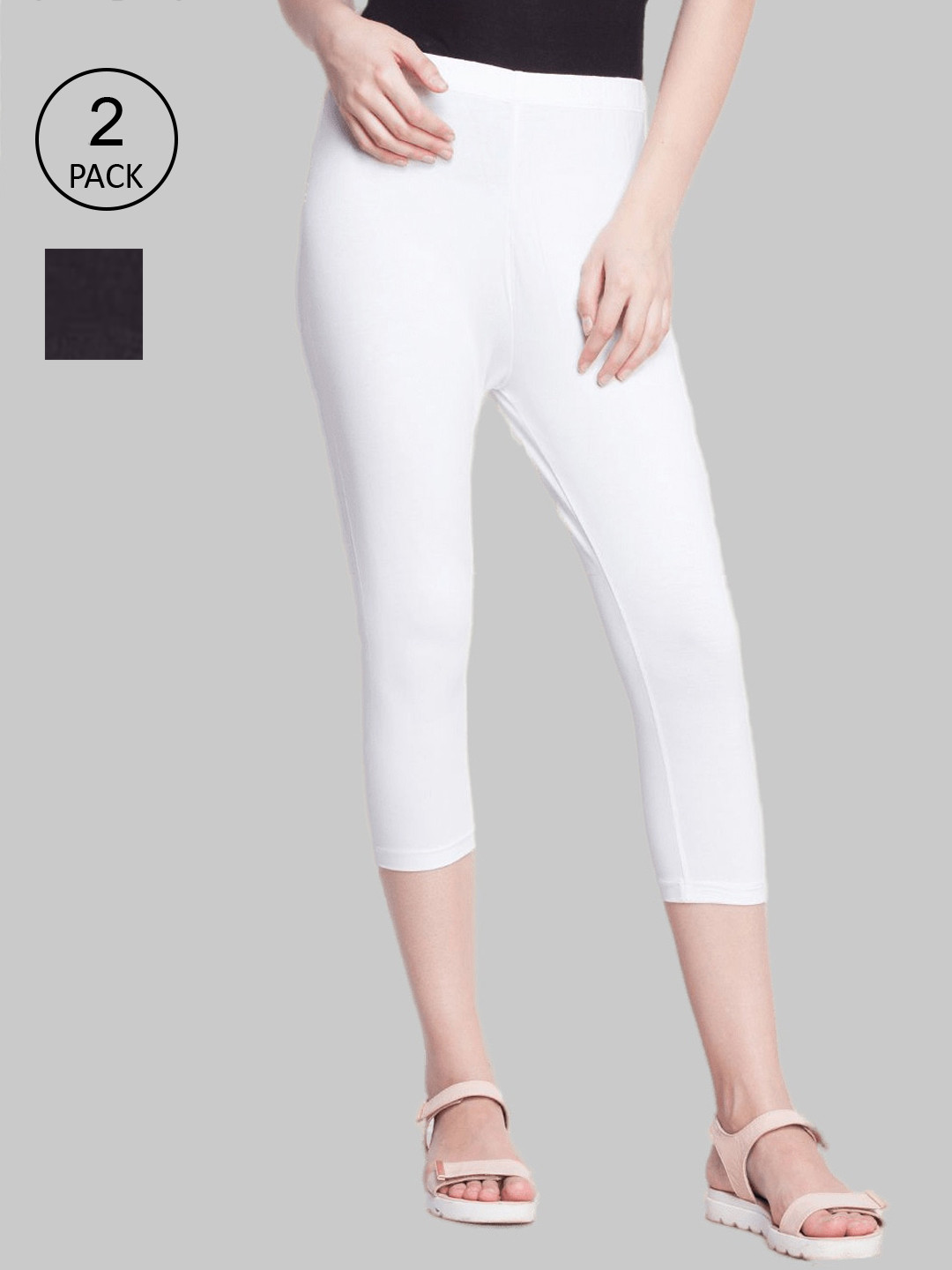 Dollar Missy Women Pack Of 2 Cotton Super Soft All Purpose Capris with Super Stretch