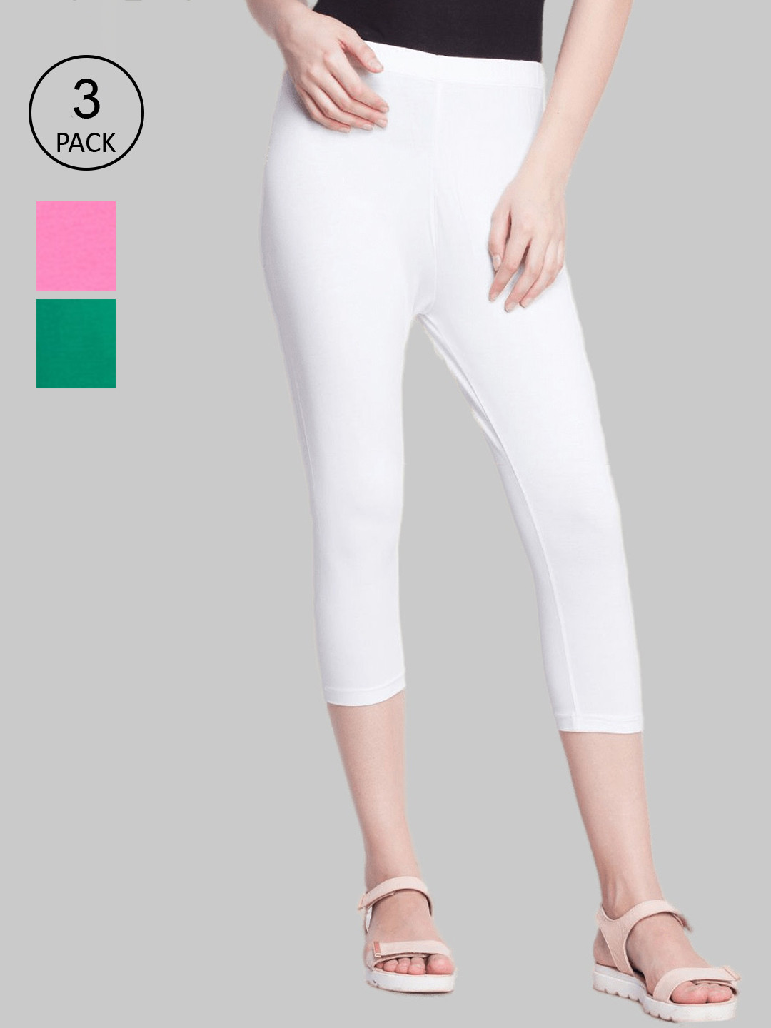 Dollar Missy Women Pack Of 3 Cotton Super Soft All Purpose Capris with Super Stretch