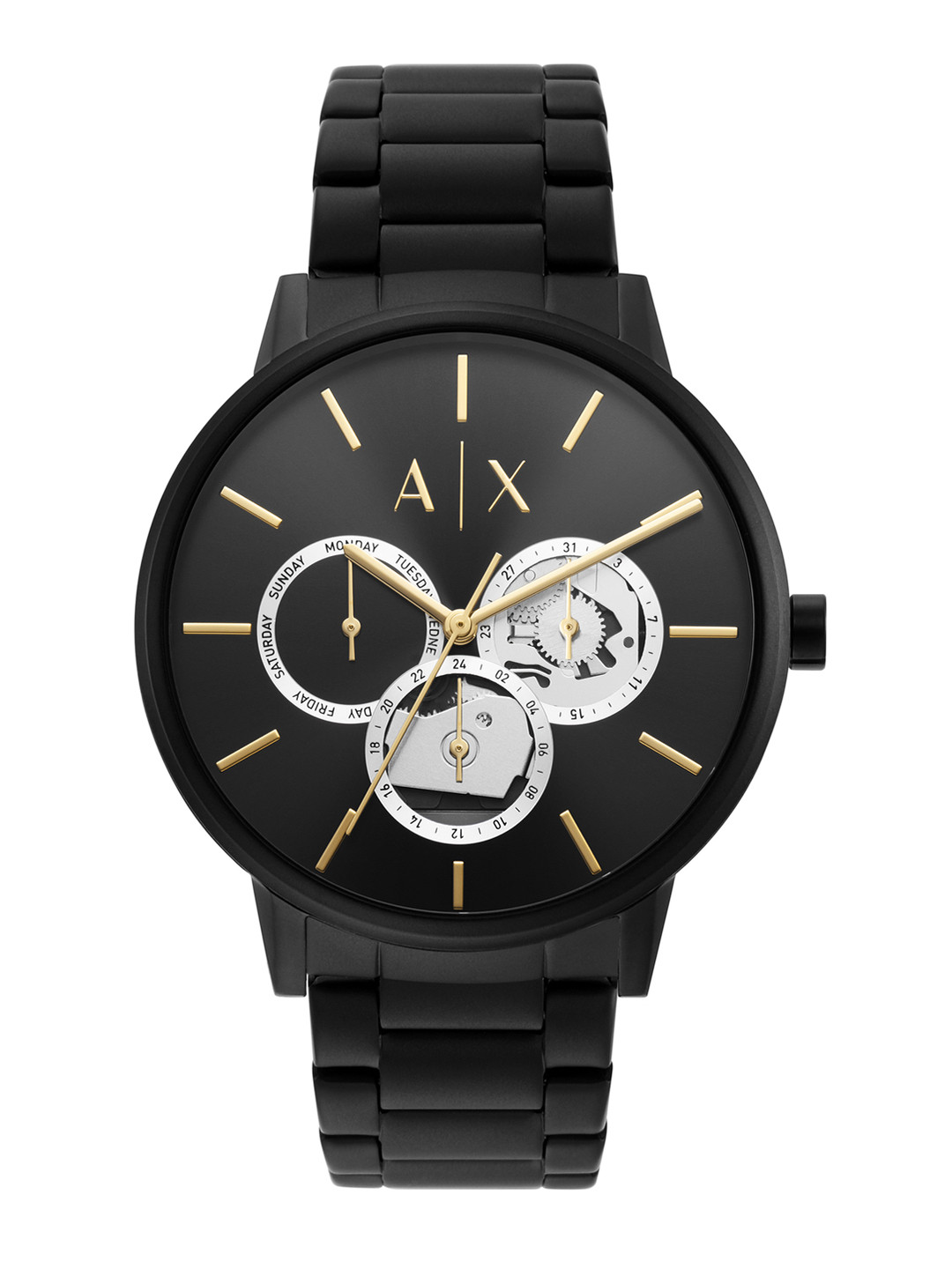 Armani Exchange Men Black Dial & Straps Analogue Automatic Motion Watch AX2748